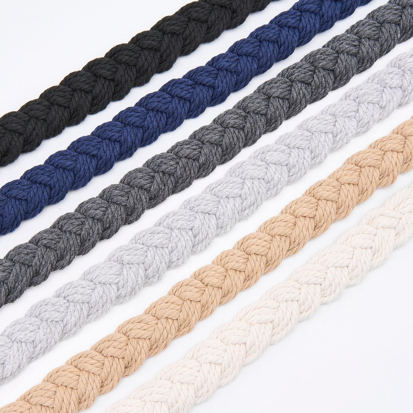 NICEEC 2 Pack Natural Cotton Rope Curtain Tiebacks Elegant Boho Style Decorative Drape Tie Backs Soft Hand-Woven Rope Curtain Holdbacks with Metal Hook for Home & Office Drapery (Light Grey)