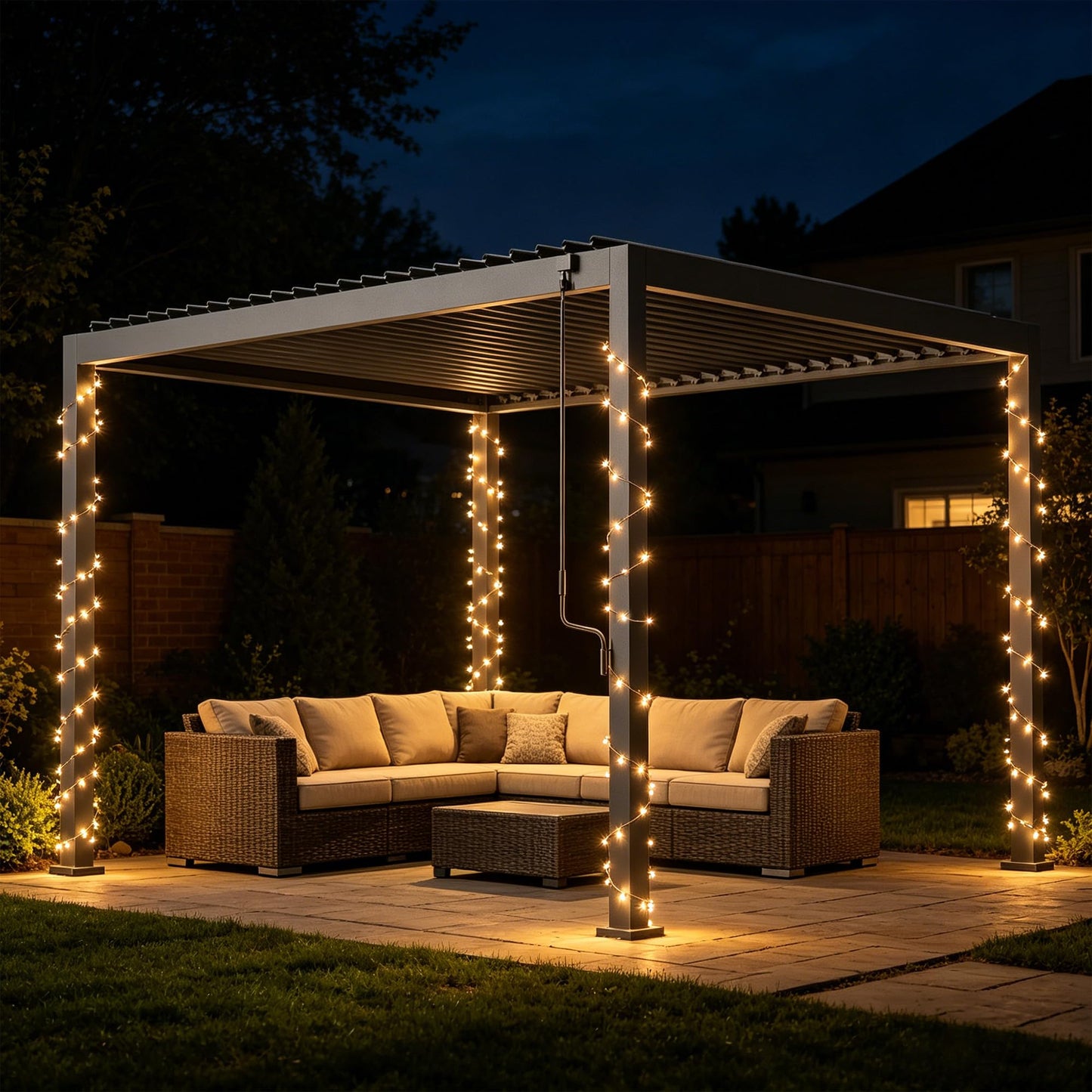 Orithm Louvered Pergola 10x12 FT, Aluminum Outdoor Pergola with 0°-90° Adjustable Hardtop Roof, Heavy Duty Metal Pergola for Patios, Deck and Backyard, Anti-Rust & Concealed Drainage, Charcoal Gray