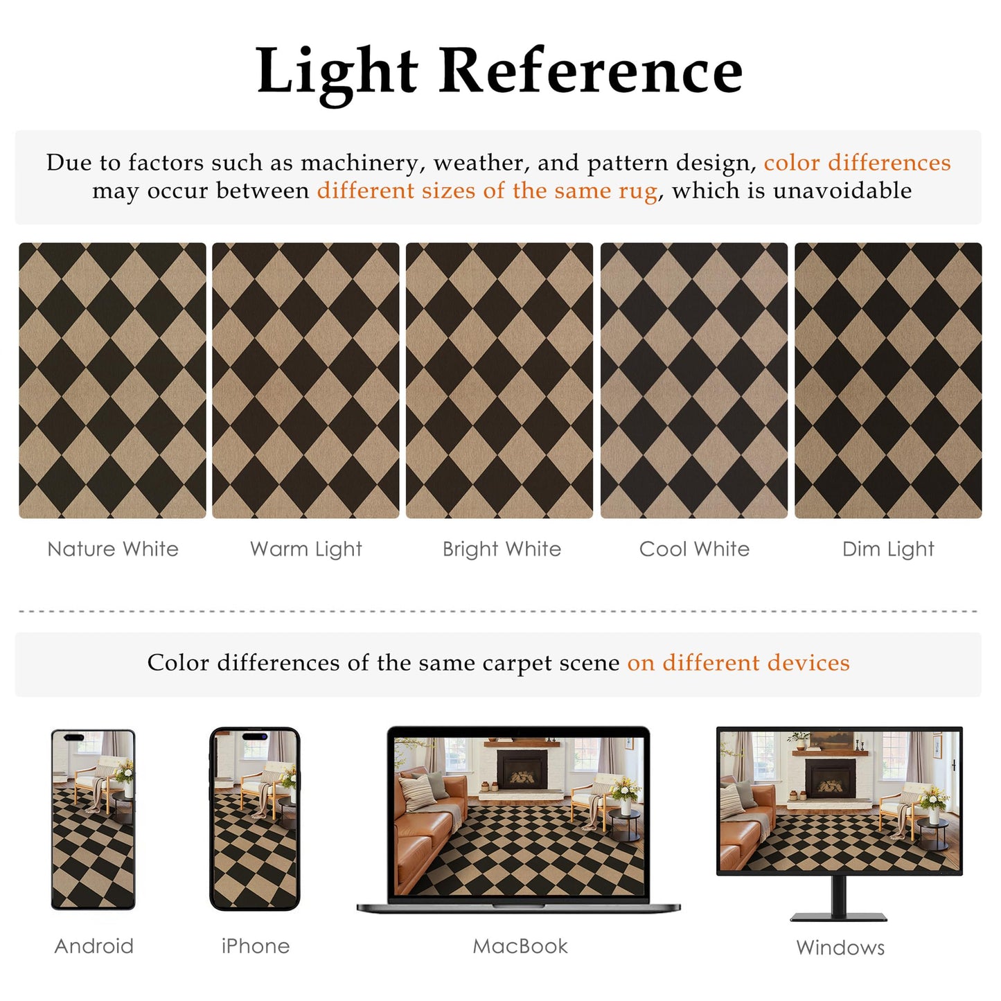 PureCozy 4x6 Checkered Easy Jute Area Rug for Living Room Checkerboard Washable Indoor Outdoor Carpet Farmhouse Patio Office Mat Geometric Non Slip Black Carpet for Dorm Backyard Dining Room