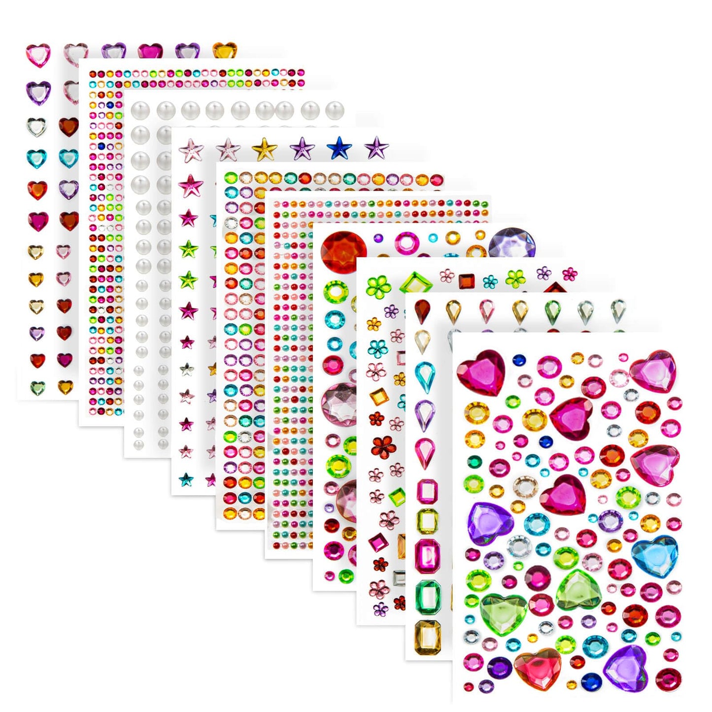 2774PCS Gem Stickers, Self Adhesive Gems for Crafts, Acrylic Bling Heart Sticker, Jewel Stickers Crafts self Adhesive, Assorted Shapes Jewels Rhinestones Sticker, Craft Supplies for Kids
