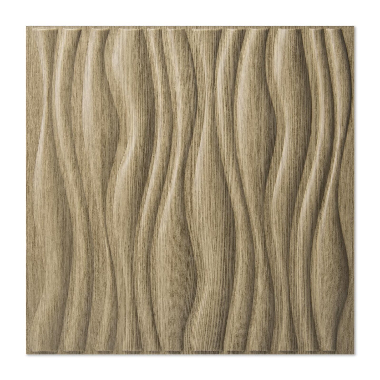 Art3d PVC Wave Board Textured 3D Wall Panels for Interior Wall Decor, Living Room, Bedroom, Office, Walnut, 19.7" x 19.7" (12 Pack)
