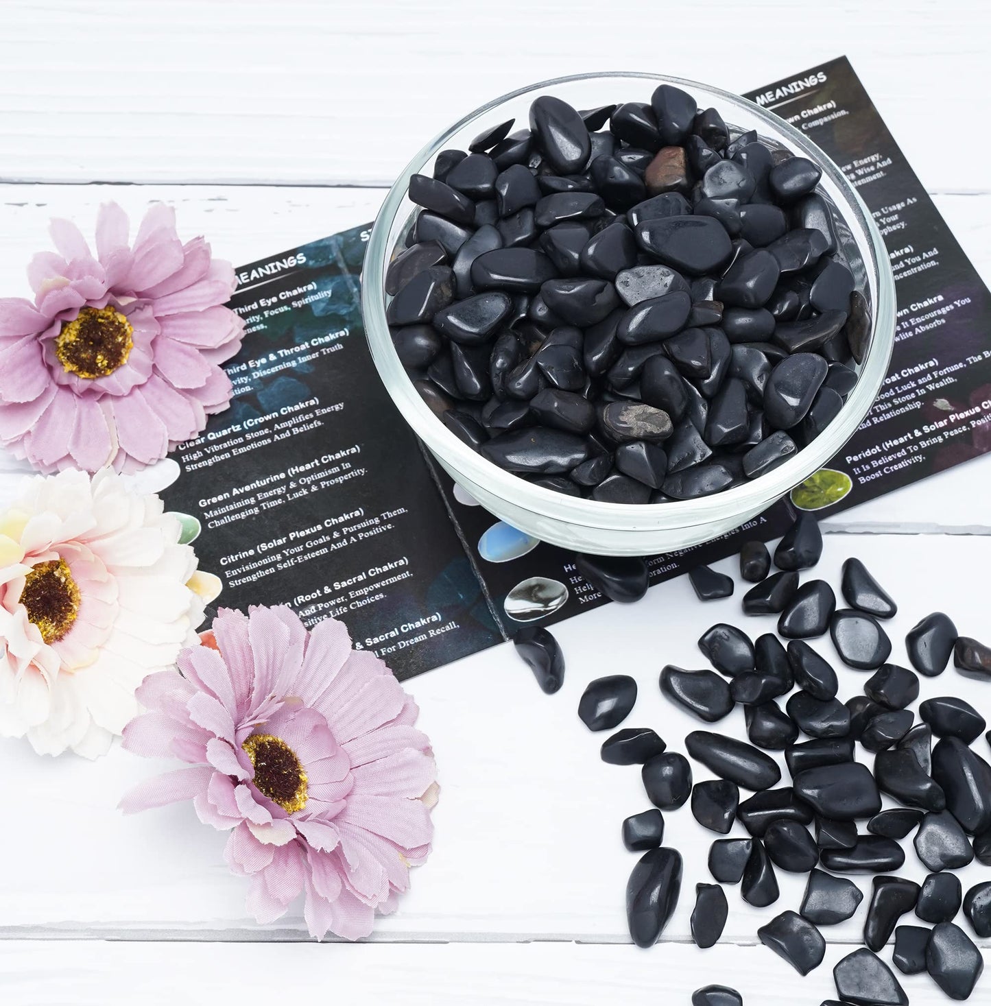 Black Tourmaline Crystal Chips bulk Gemstone Valentine Gift, Healing Crystal Natural Irregular Shaped Crushed Stone Reik Healing Tumbled Chips Crystal Chips for Witchcraft & Jewelry Making 1 Lb
