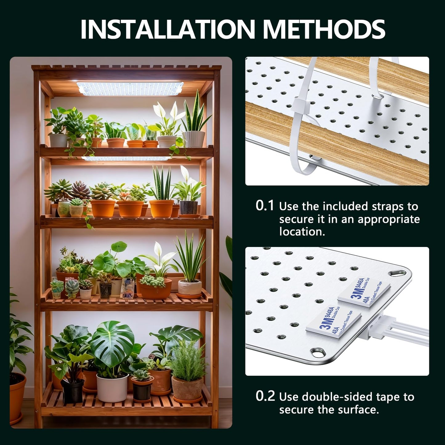 Grow Lights for Indoor Plants Full Spectrum,High PPFD 1152LEDs Plant Lights with 4/8/12/16/20H Timer, Flexible Series & Parallel Connection for Indoor Growing(6 Pack)