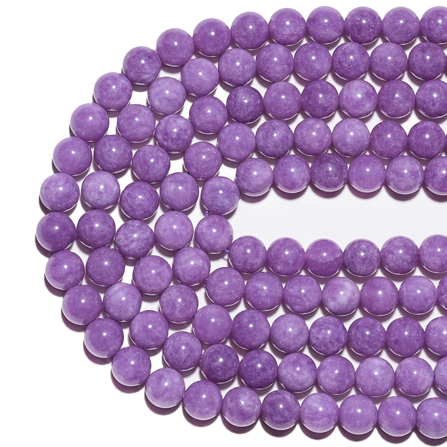 8mm Natural Lavender Purple Chalcedony Gemstone Beads Polished Round Smooth Stone Beads for Bracelets Jewelry Making 15inch Loose Beads