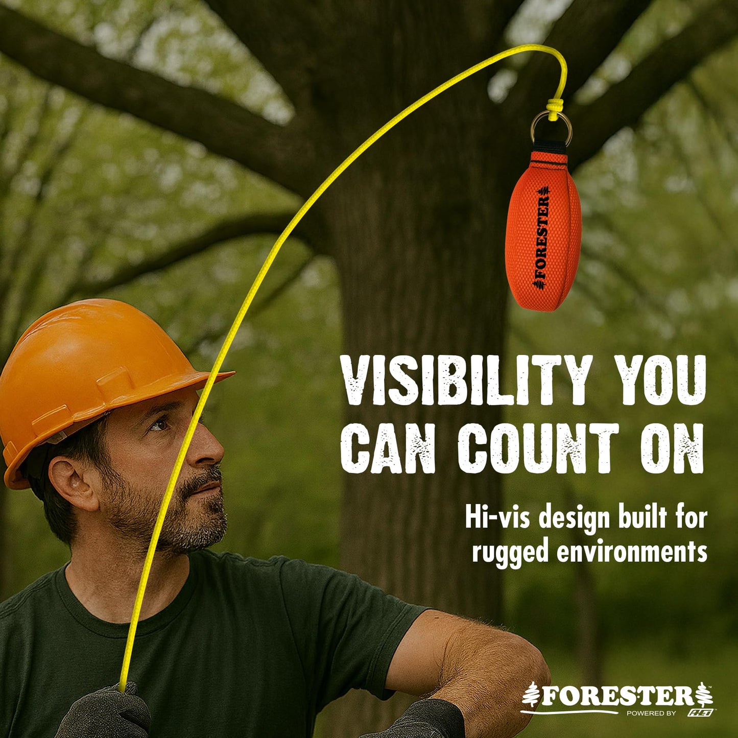 FORESTER 11oz Professional Throw Line Kit with Storage Bag | 150ft Polyethylene Throw Line, Arborist Throw Weight, and Throw Bag