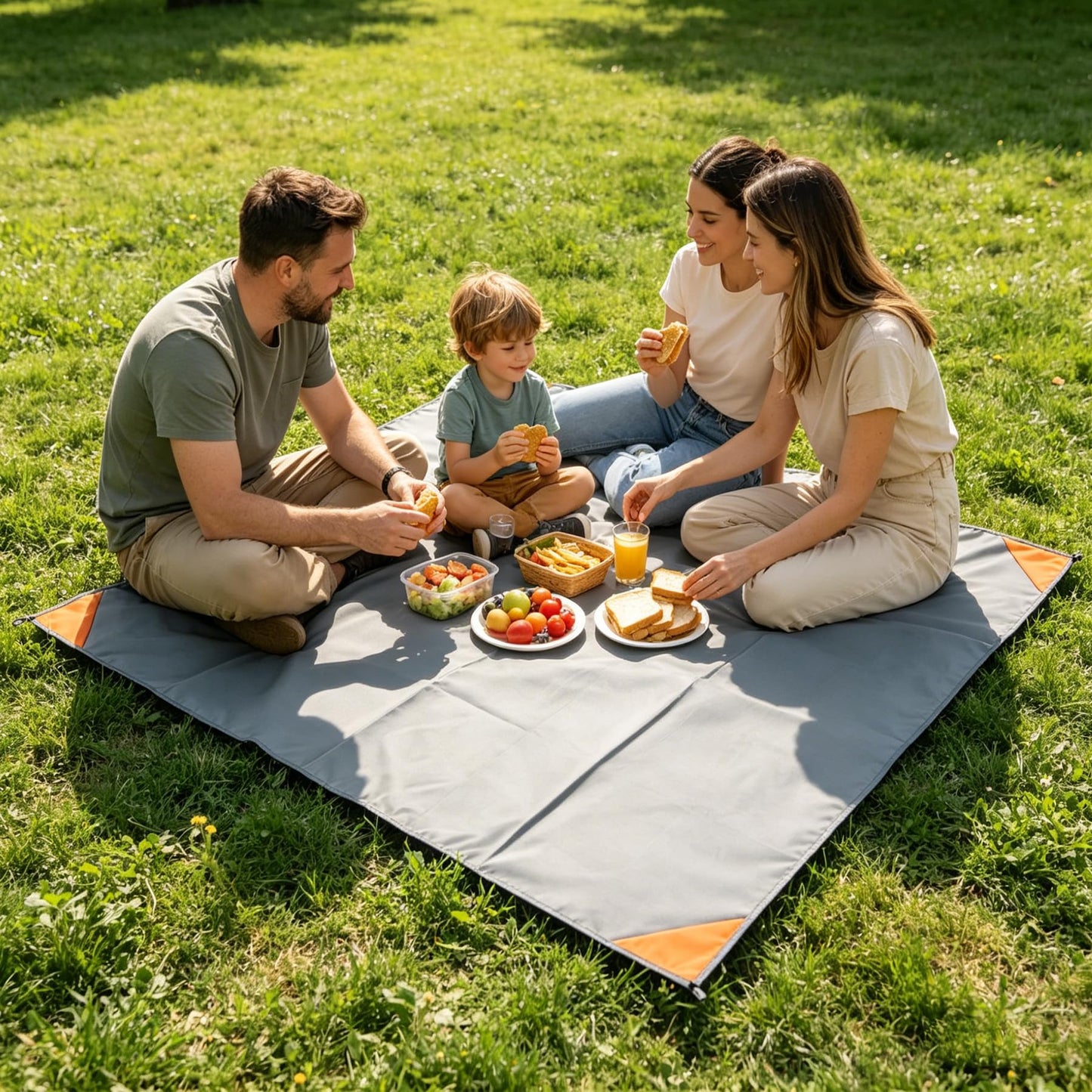 2 Pack Beach Picnic Mats (1.4x1.5M & 1.4x2M) with Storage Bag, Waterproof Sandproof Lightweight Foldable Tarp for Outdoor Camping, Hiking, Travel, Festivals