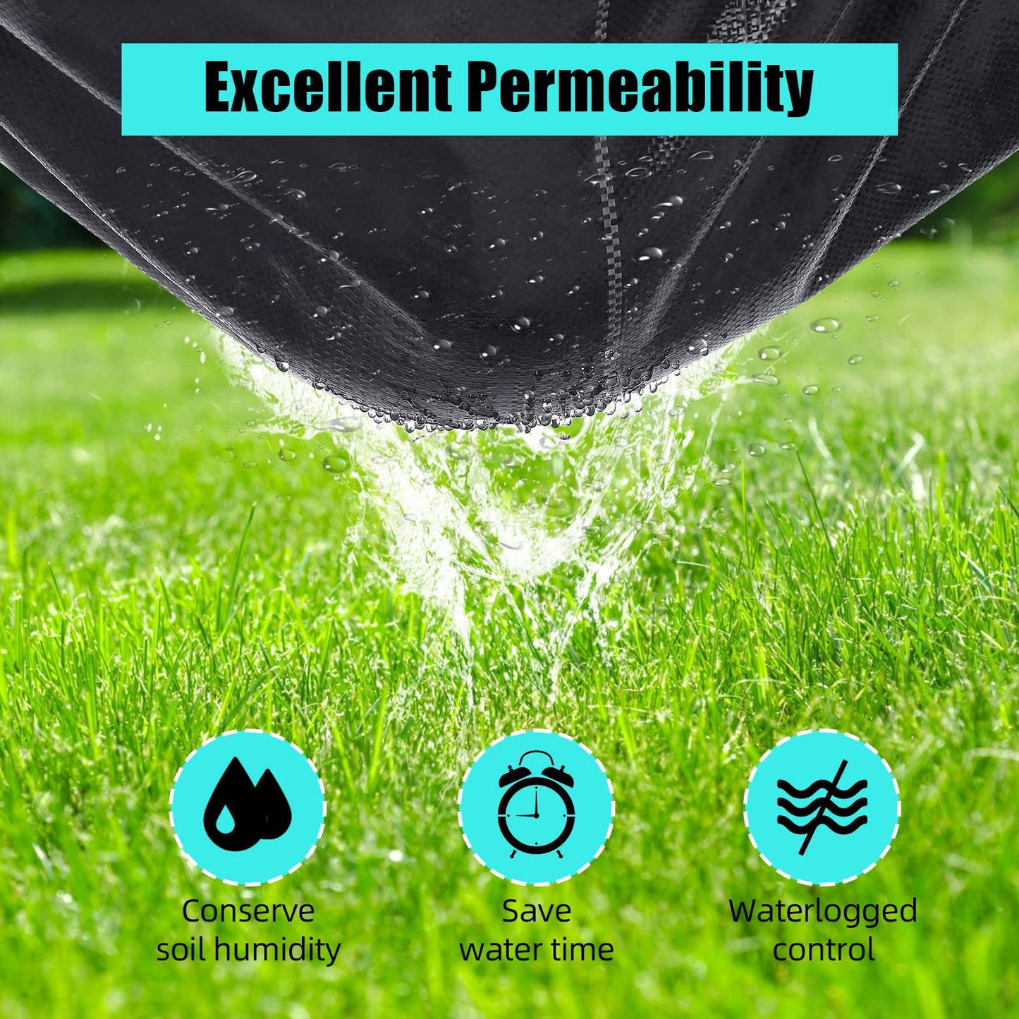 PeakPursuit 6.5ft x 330ft Premium Weed Barrier Landscape Fabric, 3.2 oz Heavy Duty, Weed Control Fabric, High Permeability, Good for Flower Bed, Driveway Fabric and Ground Cover