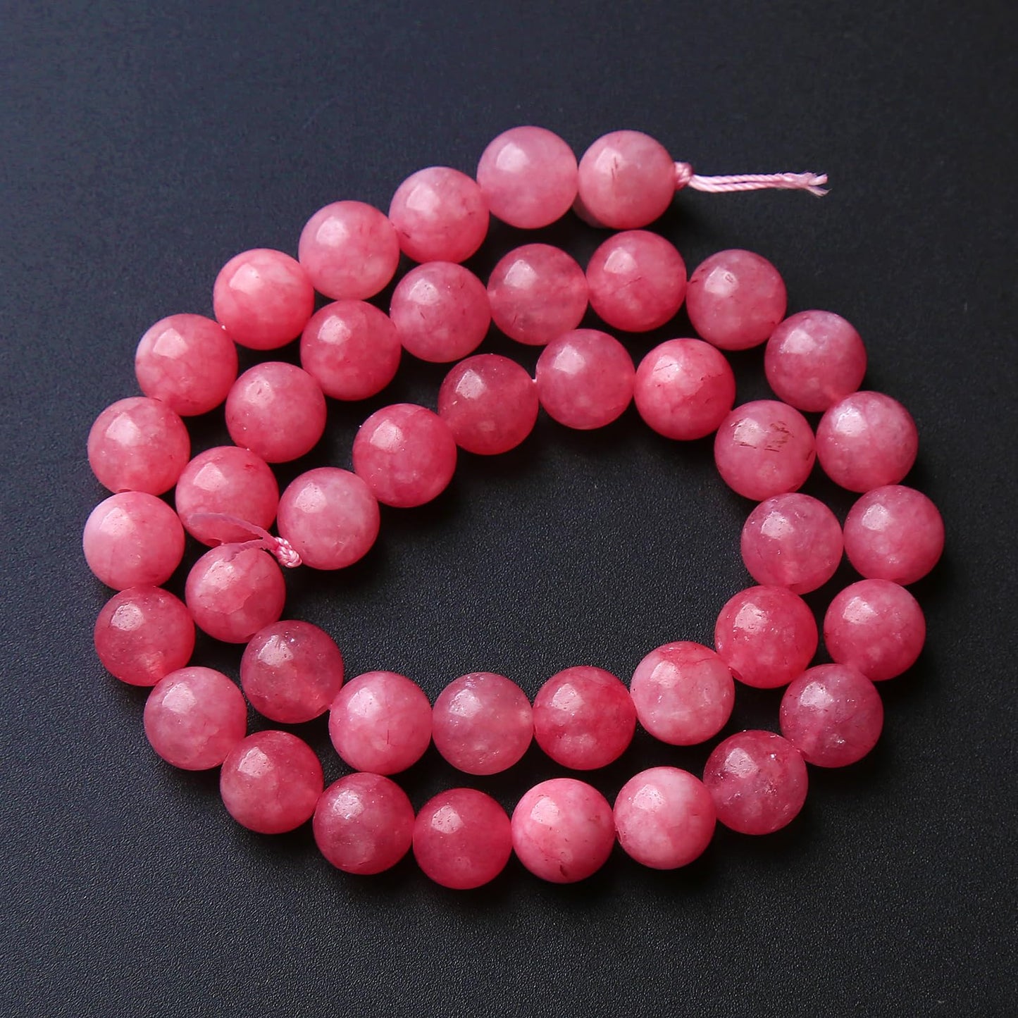 6MM 60PCS Natural Stone Rose Pink Jade Beads for Jewelry Making DIY Bracelet