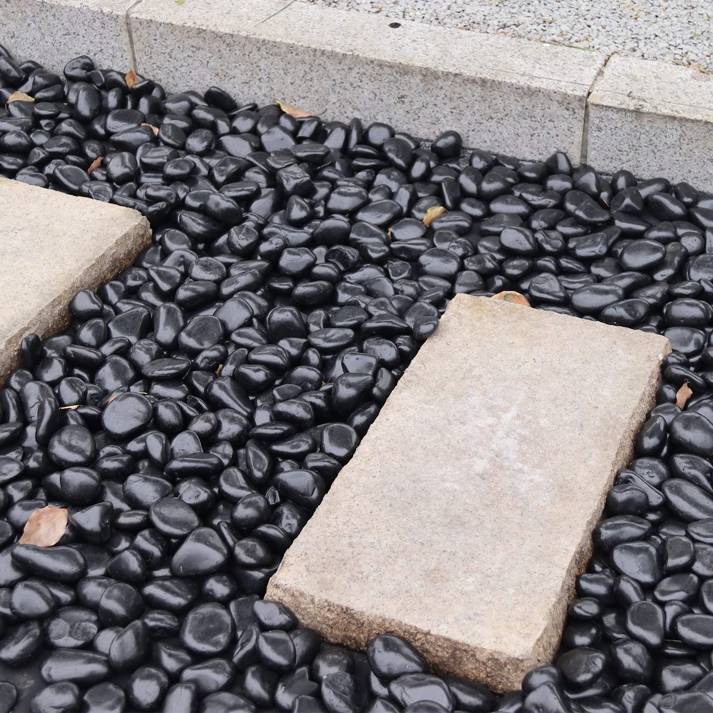 Lechloris 20Ib Black River Rocks for Landscaping-Polished Pebbles for Plants-Garden Decorative Stones-1-2 Large Plant Rocks,Ideal for Aquarium, Home Decor