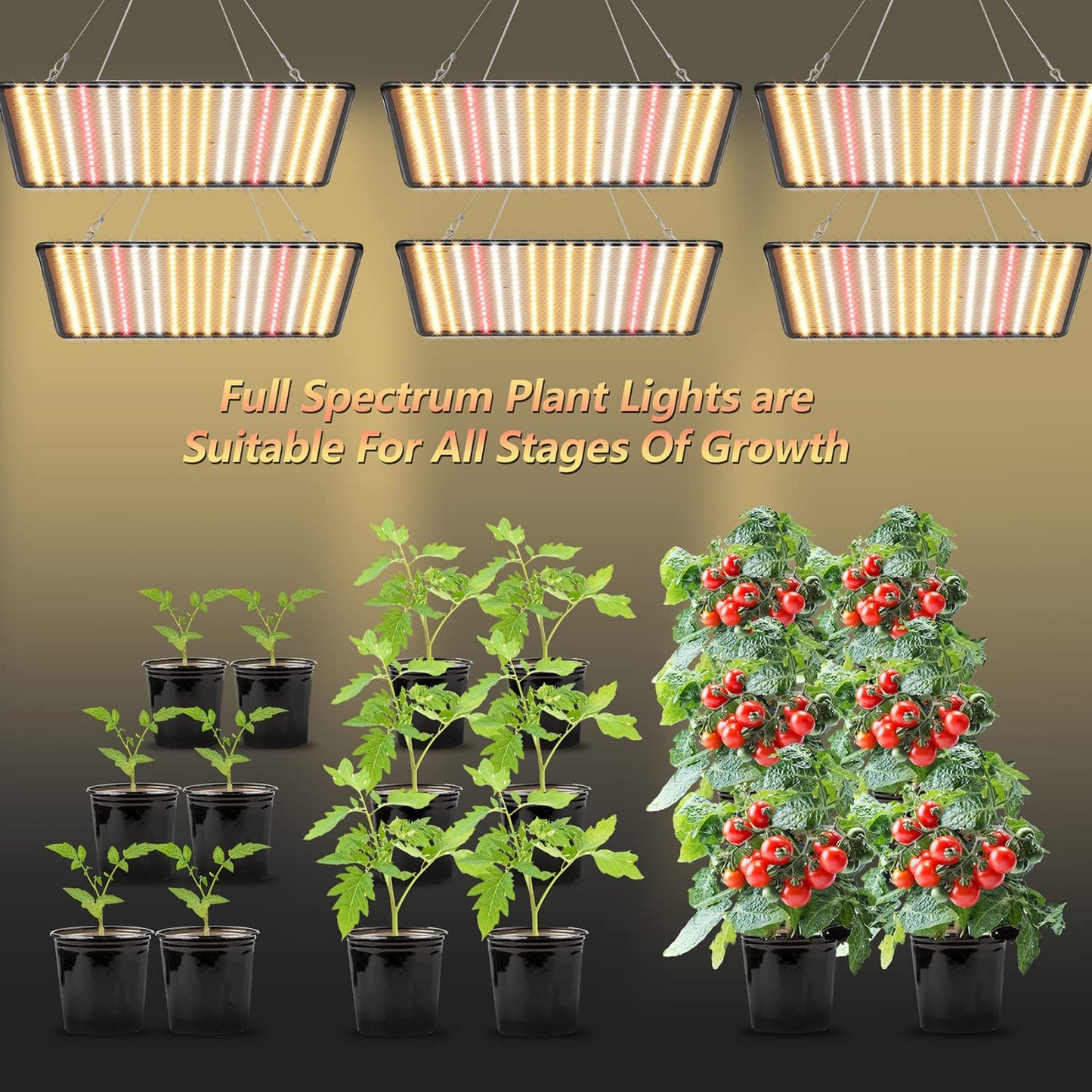 BAVIHOR Grow Light, (2-Pack) 200W LED Grow Lights for Indoor Plants Full Spectrum Plant Growing Lamps for Seedling Veg and Bloom