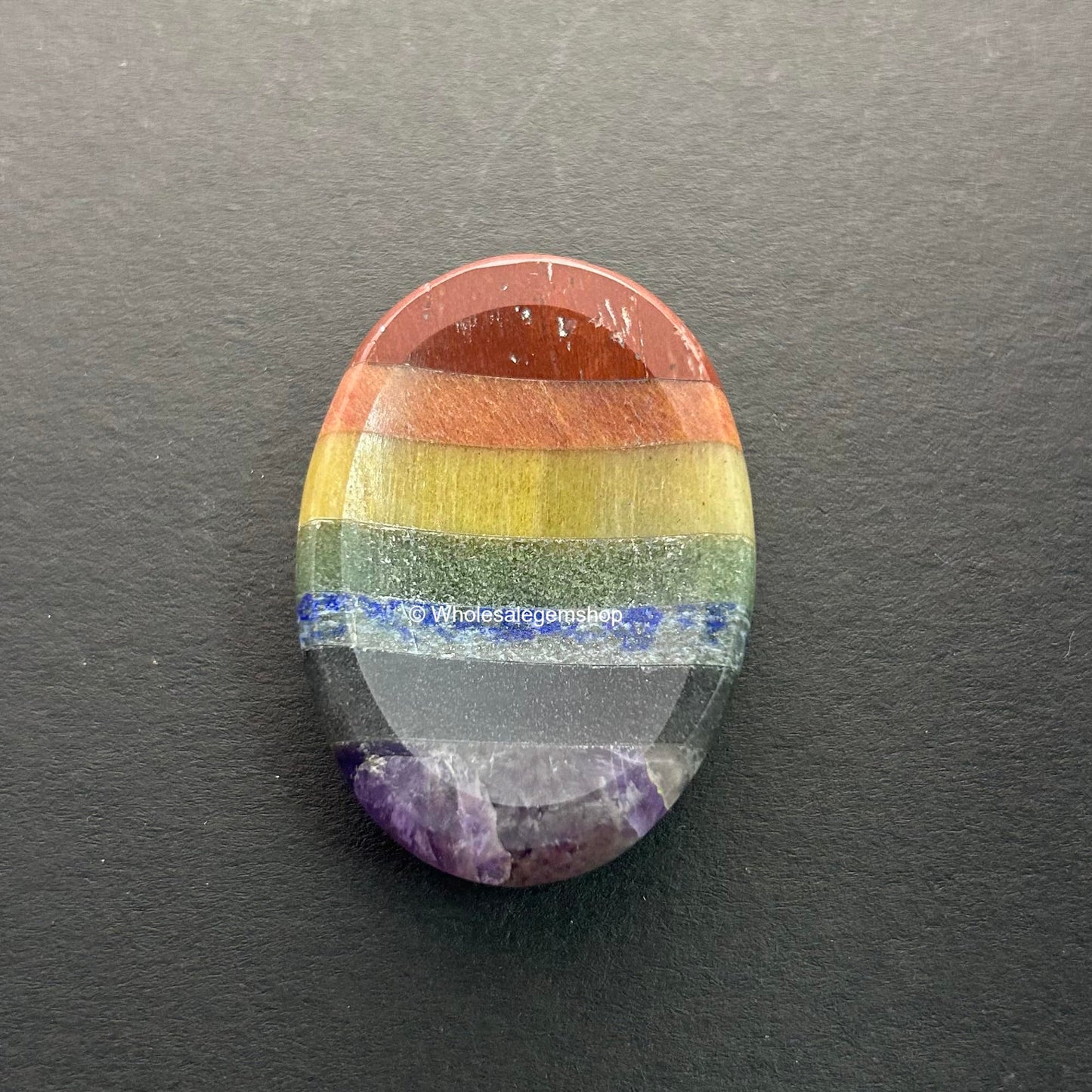 Wholesalegemshop 7 Chakra Thumb Worry Stones Metaphysical Gemstone Crystal Healing Reiki Men Women Gift FENG Shui Positive Energy Love Wellness Palm Stones Wicca Powerful