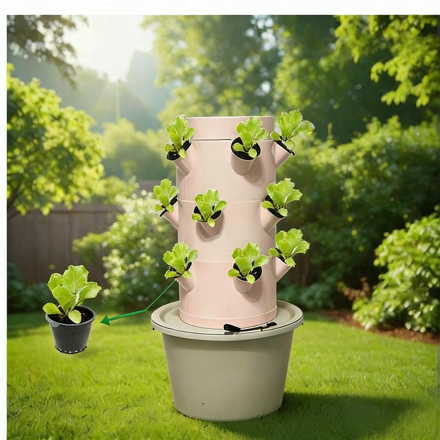 TIRUSS Vertical Hydroponic Growing System | 3-Layer 15-Hole Indoor Garden Kit with 6 LED Grow Lights & Water Pump | Soil-Free Smart Planter for Kitchen Herbs & Veggies | No Seeds Included