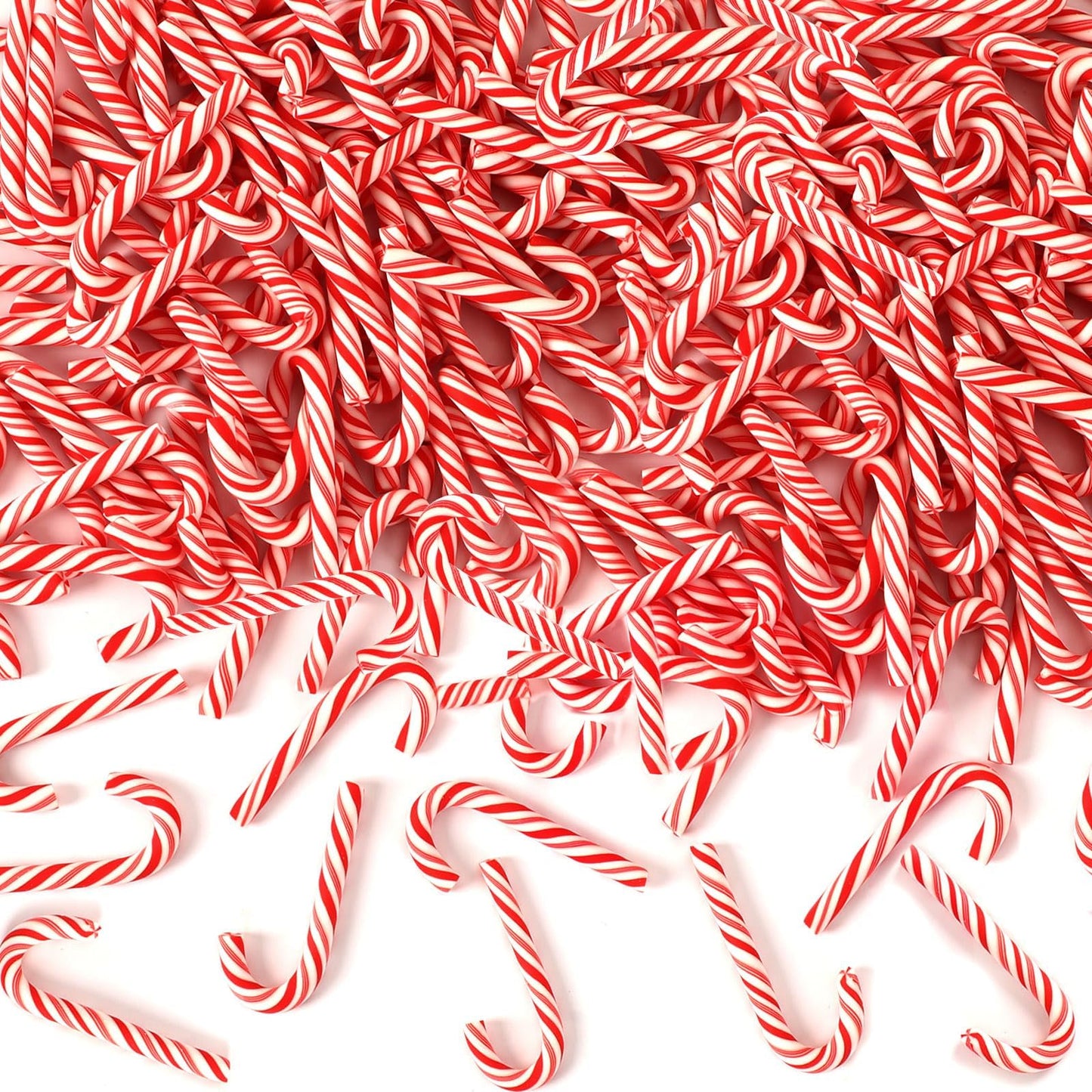 kaiolbly 80pcs Mini Christmas Candy Cane for Crafts Fake Candy Canes Ornaments Decorations Xmas Table Scatters Red and White Candy Vase Filler for Decorations Party