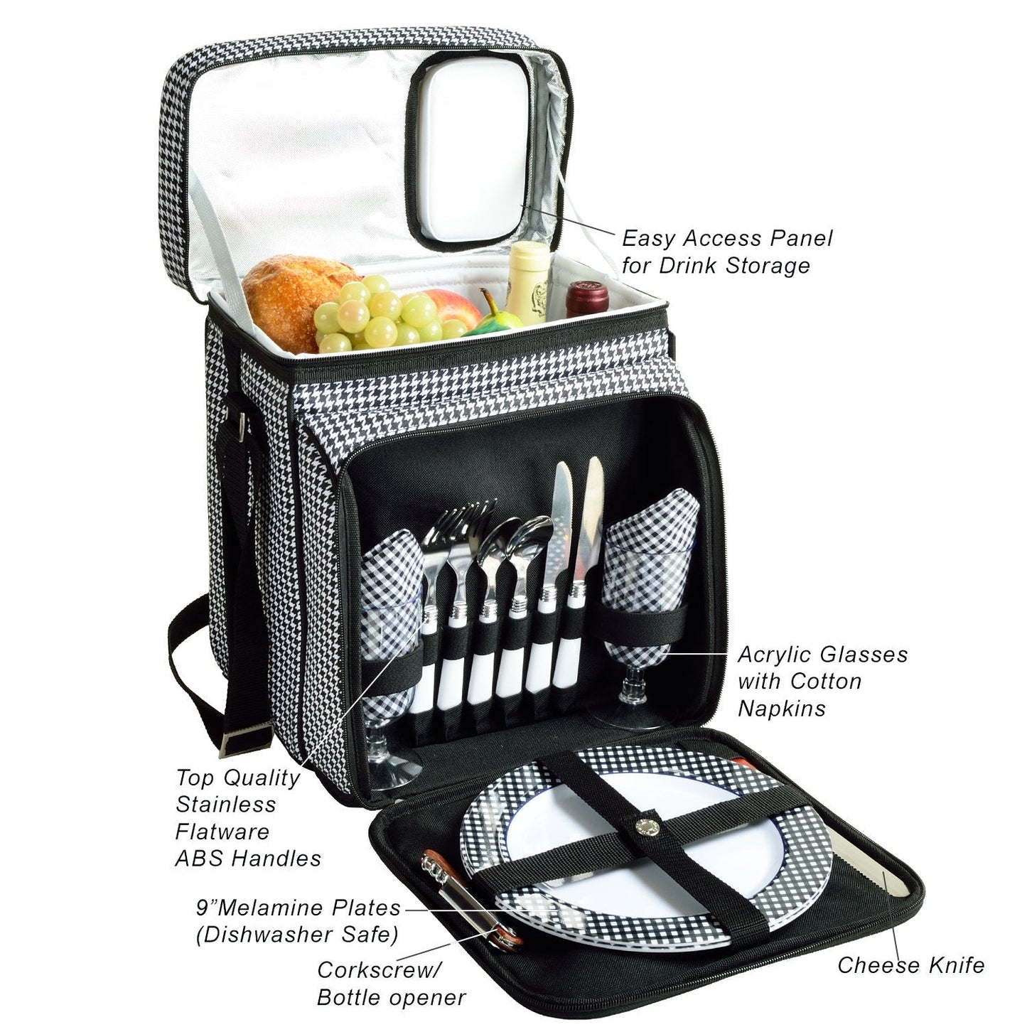 Picnic at Ascot Original Insulated Picnic Basket/Cooler Equipped with Service for 2- Designed, Assembled & Quality Approved in the USA