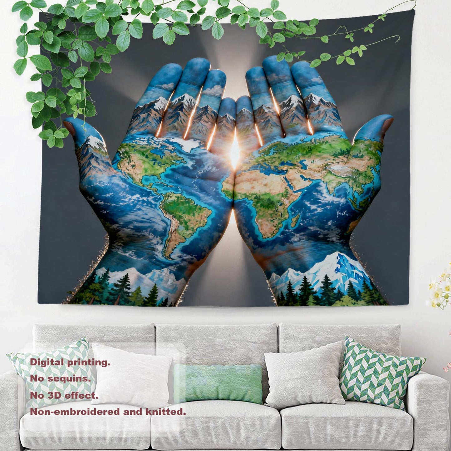 Shrahala Psychedelic Wall Tapestry - Blue Ethnic Design for Bedroom & Living Room (59.1 x 82.7 Inches)