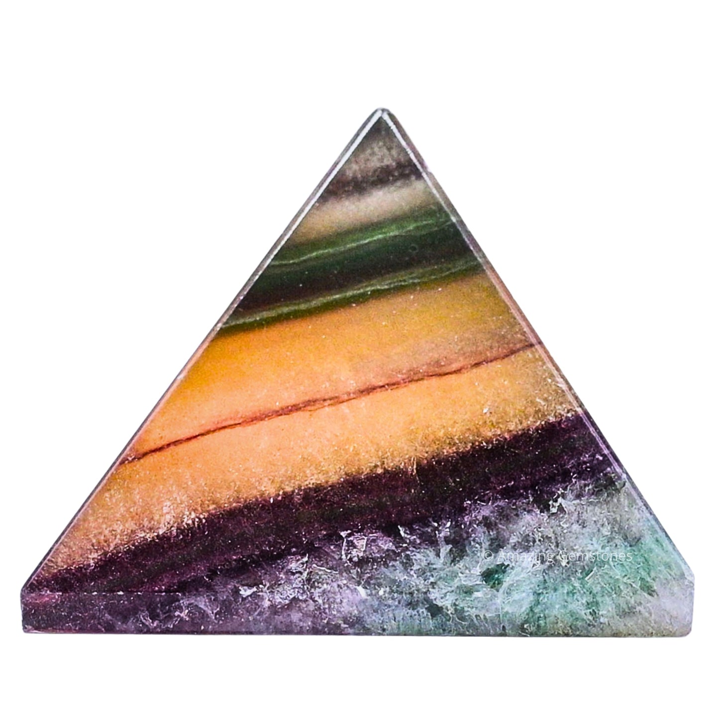 Amazing Gemstone Fluorite Pyramid Crystal Healing Stones - 1" Great Pyramid Figurine of Natural Stone Pyramid for Meditation, Reiki, Chakra Balancing and Crystal Pyramids Grid