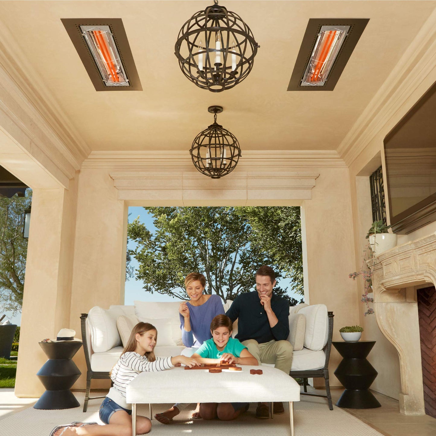 Infratech WD-6024 SS Stainless Steel Fixture Dual Element Electric Patio Heater 6000 Watt 240 Volt 61.25" Long