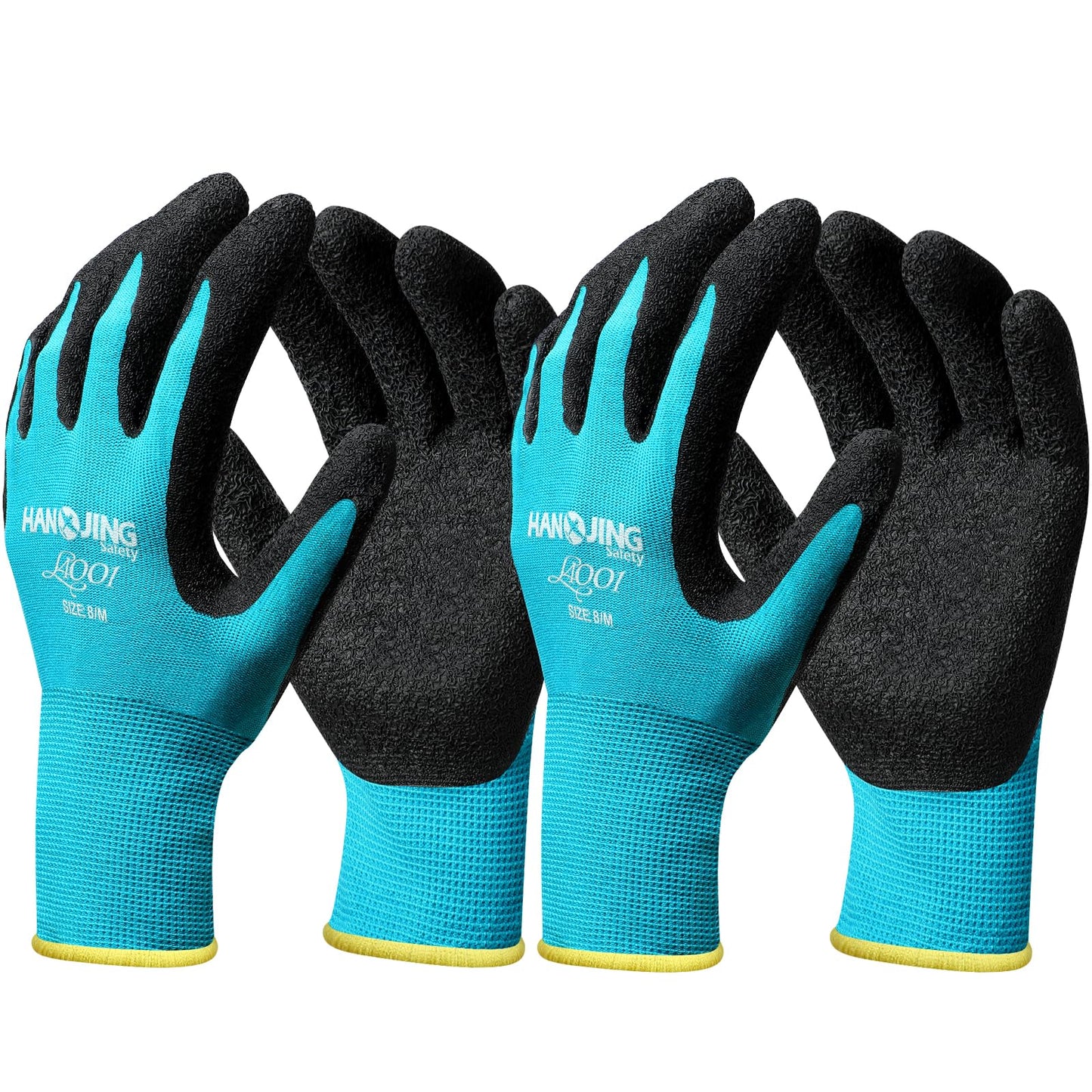 Breathable Garden Gloves 2 Pairs, Stretchy Anti-Slip Work Gloves for Women & Men, Lightweight & Flexible for Weeding, Planting, Household Chores and DIY (Blue, S/M/L) (Blue, M)