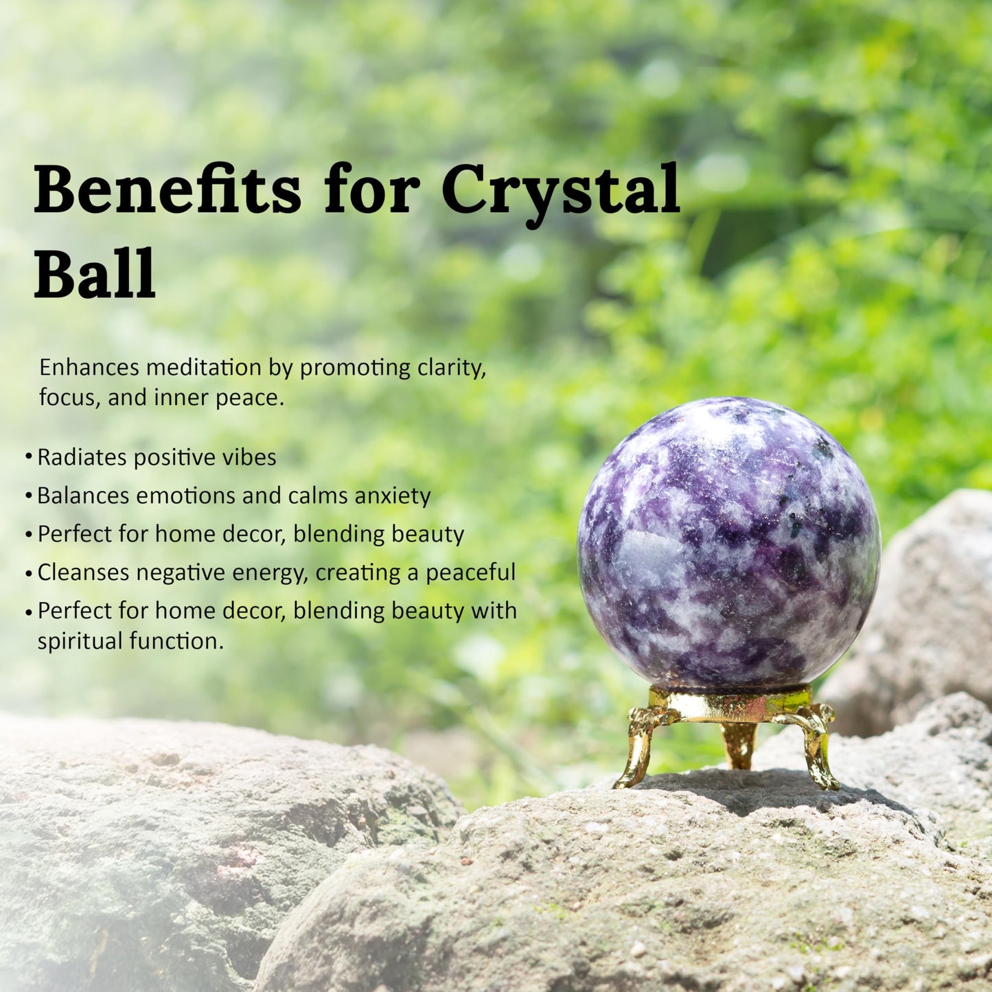 Crocon Lepidolite Gemstone Crystal Sphere Ball for Reiki Healing Aura Cleansing Home & Office Decorative Gift Size : 30-40mm