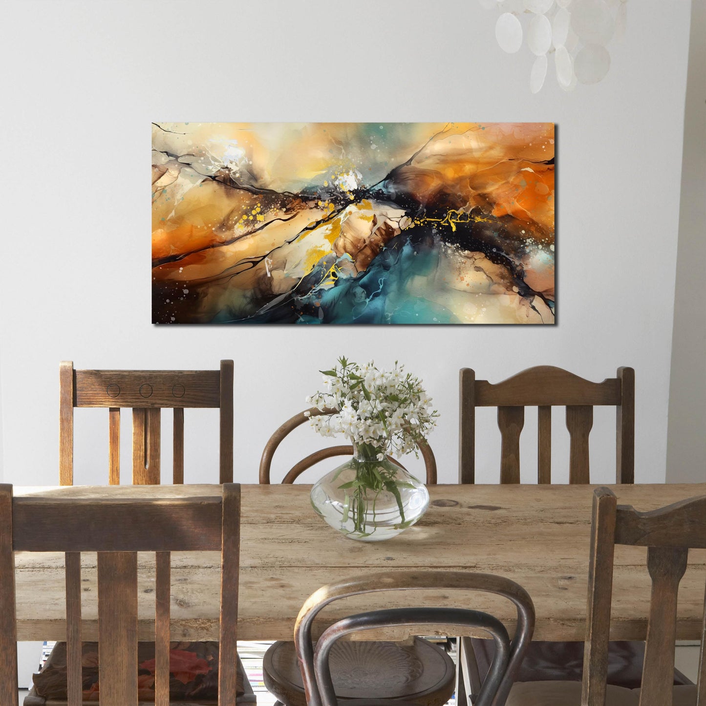 JKWALL77 Abstract Paintings Wall Art for Living Room - Modern Wall Decor for Bedroom Kitchen Room Wall Art Ready to Hang Size 20" x 40"