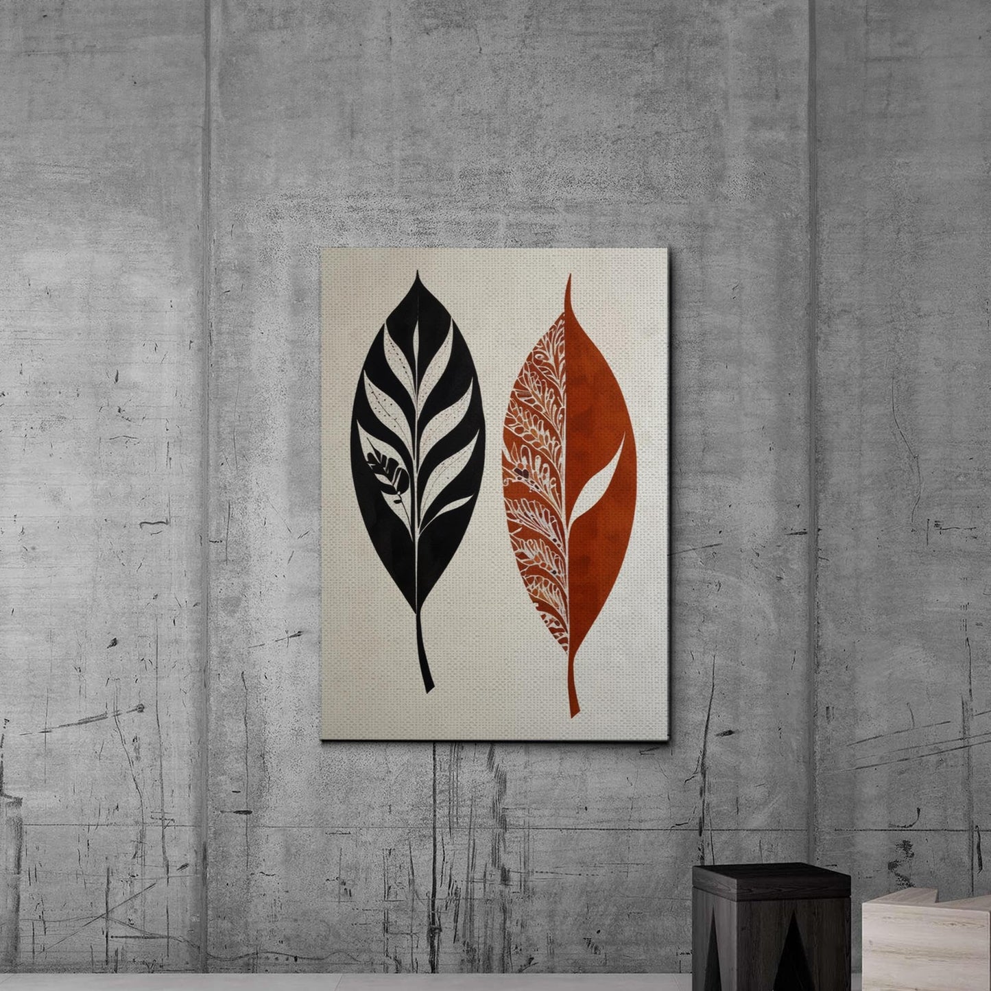 Canvas Print Scandinavian Folk Art Print Abstract Botanical Nordic Print Beige and Black Scandinavian Botanical canvas Decor Canvas, Decor