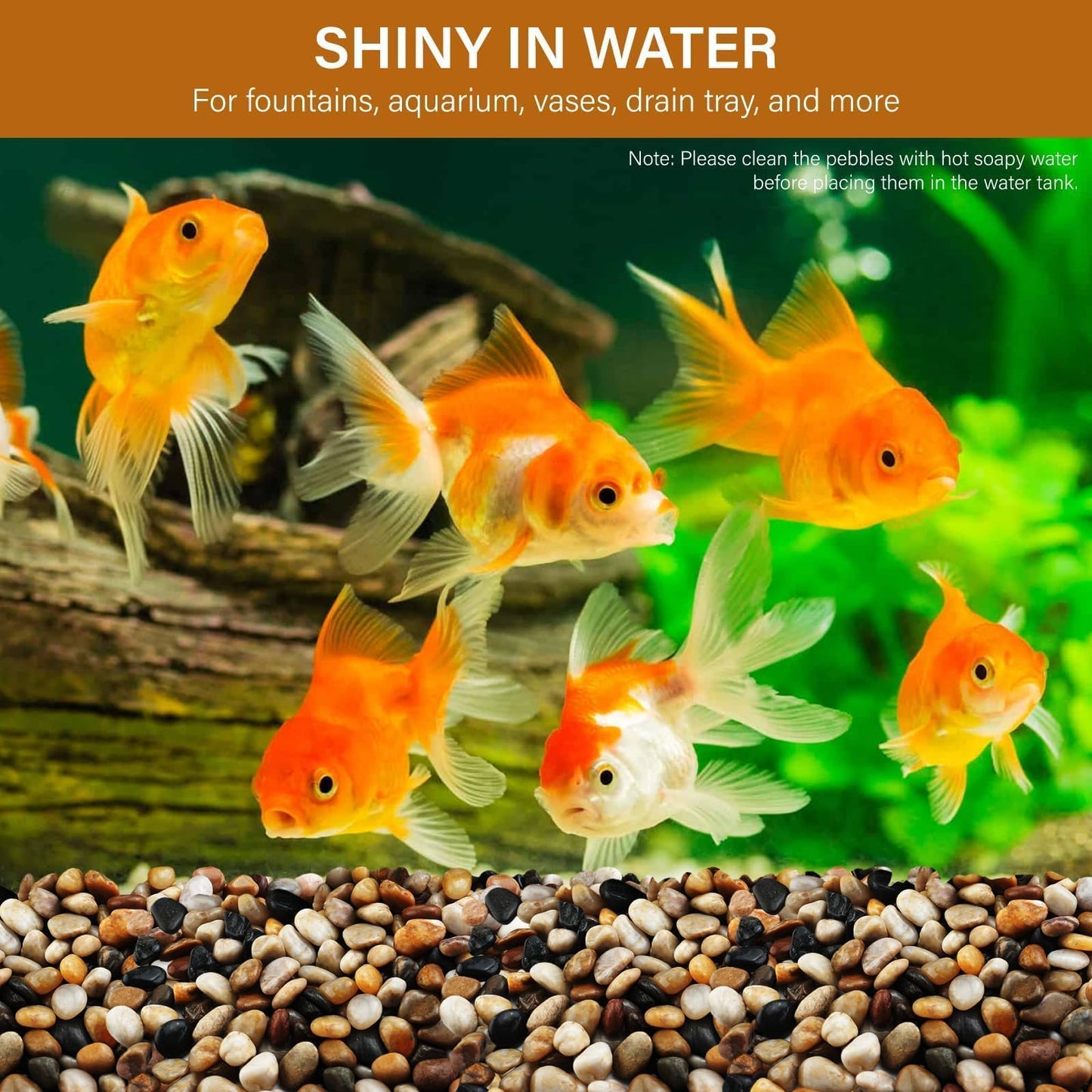 NUPICK 6lb River Rocks for Plants Indoor, 3/8 Inch Mixed Pebbles for Vase Fillers, Decorative Pea Gravel for Fish Tank, Natural Polished Stones for Succulent, Bonsai, Landscaping, Bird Baths