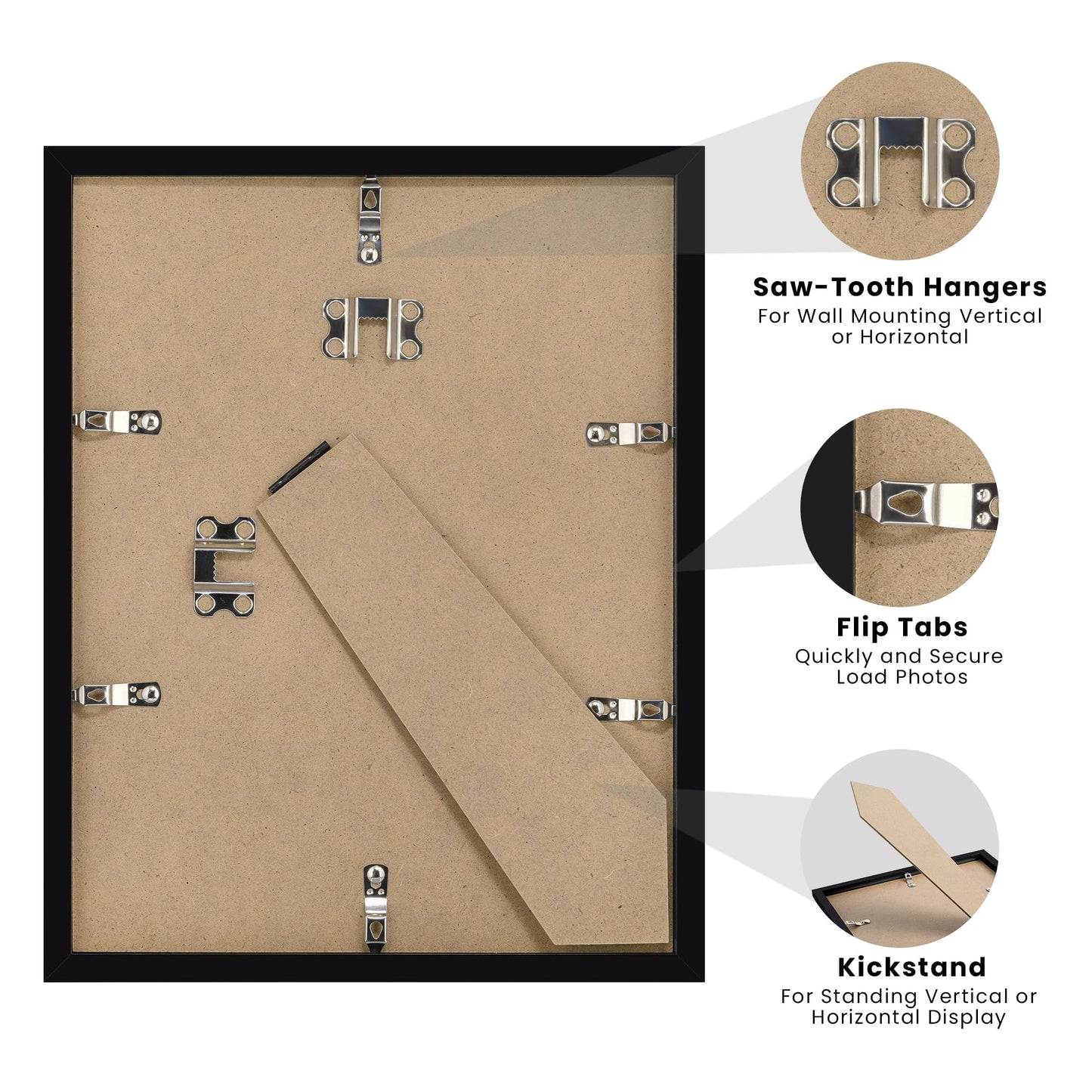 upsimples Certificate Frame with Clear Plexiglass, 8.5 by 11 Picture Diploma Document Degree Frames for Wall and Tabletop, Black, 1 Pack