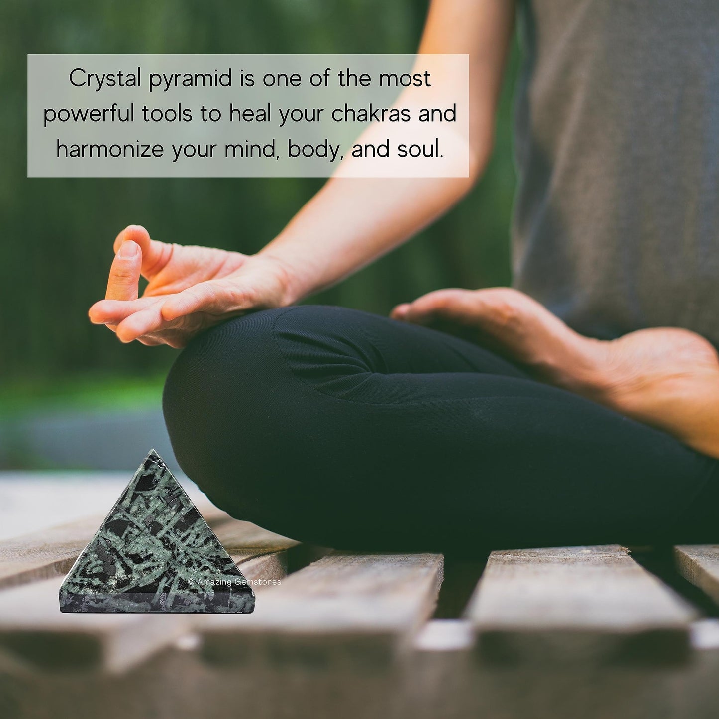 Amazing Gemstone Flower Stone Pyramid Crystal Healing Stones - 2" Great Pyramid Figurine of Natural Stone Pyramid for Meditation, Reiki, Chakra Balancing and Crystal Pyramids Grid