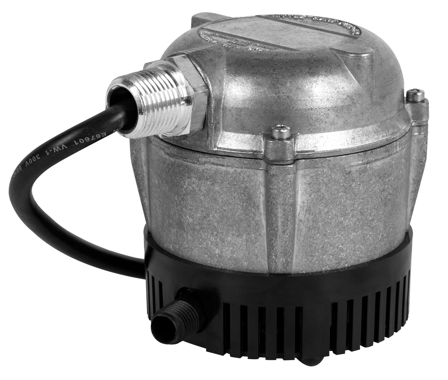 Little Giant 1-YS 230 Volt, 1/150 HP, 205 GPH, Cast Aluminum Submersible Parts Washer Pump for Unheated Stoddard Solvent or Deodorized Kerosene with 6-Ft. Power Cord (Plug-less), Grey, 501036