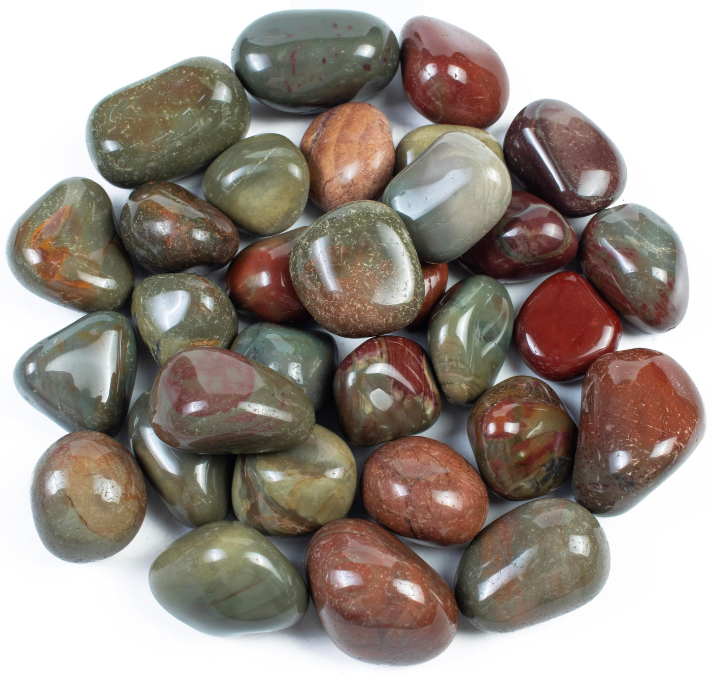 "Crocon 1LB Fancy Bloodstone Tumbles Stones and Crystals Bulk 2000+ Carats Natural Crystal Kit for Reiki Healing Crystal Polished, Tumble Stones, Chakra Balancing, Gift, Home Decor Size : 20-25 mm "