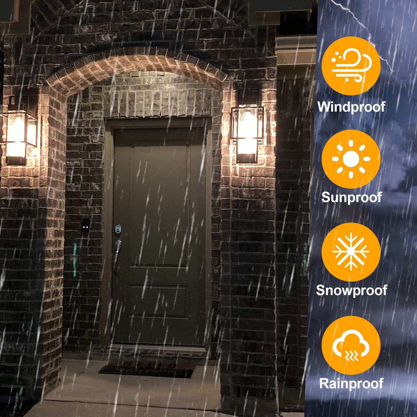 PARTPHONER Modern Outdoor Light Fixtures Dusk to Dawn Outdoor Lighting 2 Pack, 15" Exterior Wall Sconce Waterproof Porch Light, Outside Light for House with Water Glass for Garage Doorway