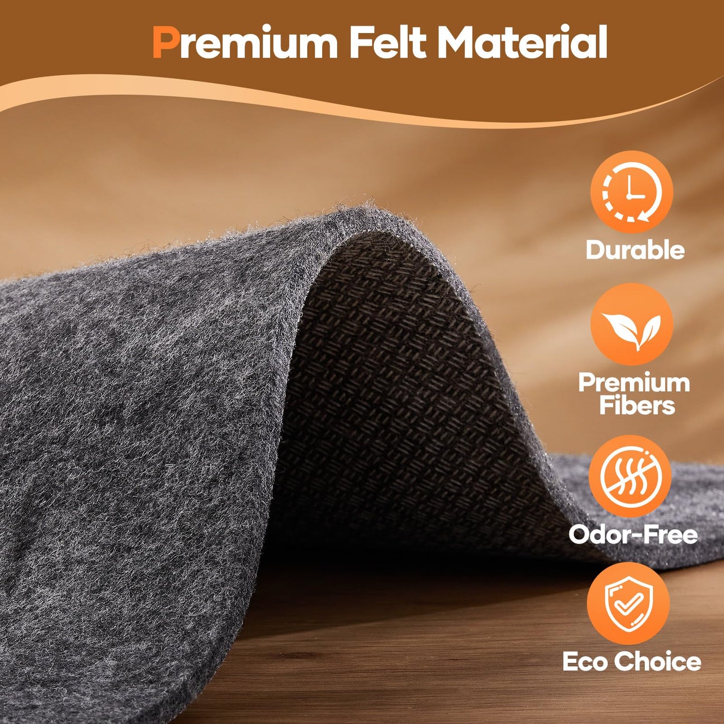 Veken Non Slip Cushioned Rug Pad Gripper, Felt and Silicone Backing, Carpet Liner for Hardwood Floors and Finishes, Under Area Rugs Anti Skid Mat, Keep Rugs Safe and in Place, 2 x 3 Ft 1/8 inch Thick