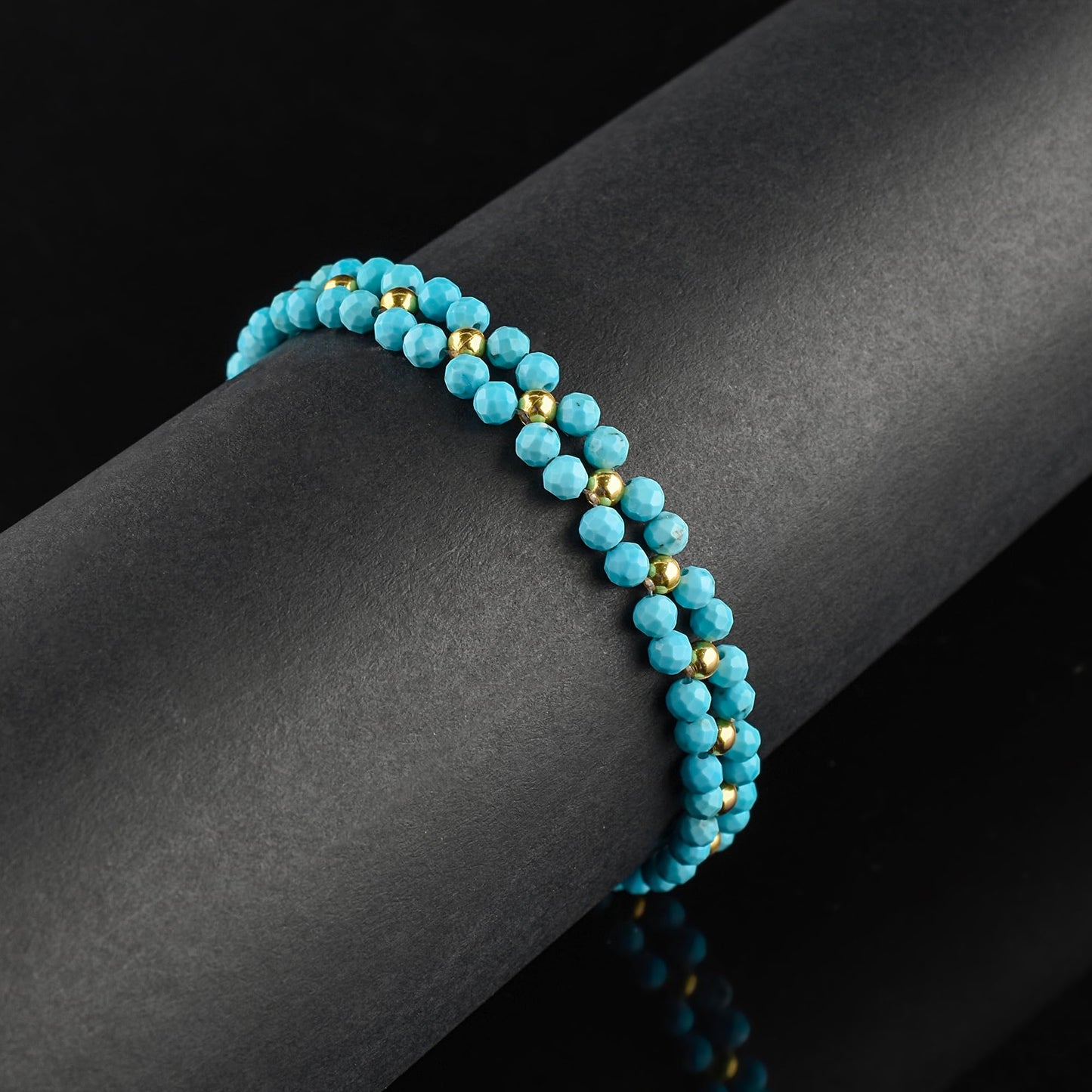 InfinityGemsArt Artisan Turquoise Bracelet for Adult Women – Natural December Birthstone Blue Gemstone, Handmade 14K Gold Plated Adjustable Chain, Chakra Jewelry, Christmas Gift for Her