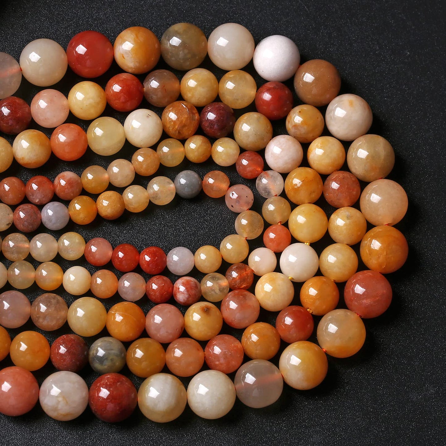 4MM 88PCS Natural Stone Golden Thread Jade Crystal Loose Beads for Jewelry Making DIY Bracelet Necklace 1 Strand 15’’
