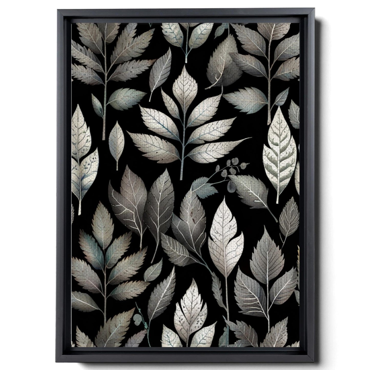 Canvas Print Scandinavian Folk Art Black and Beige Abstract Botanical Wall Art for Scandinavian Home Decor Decor Canvas, Wall