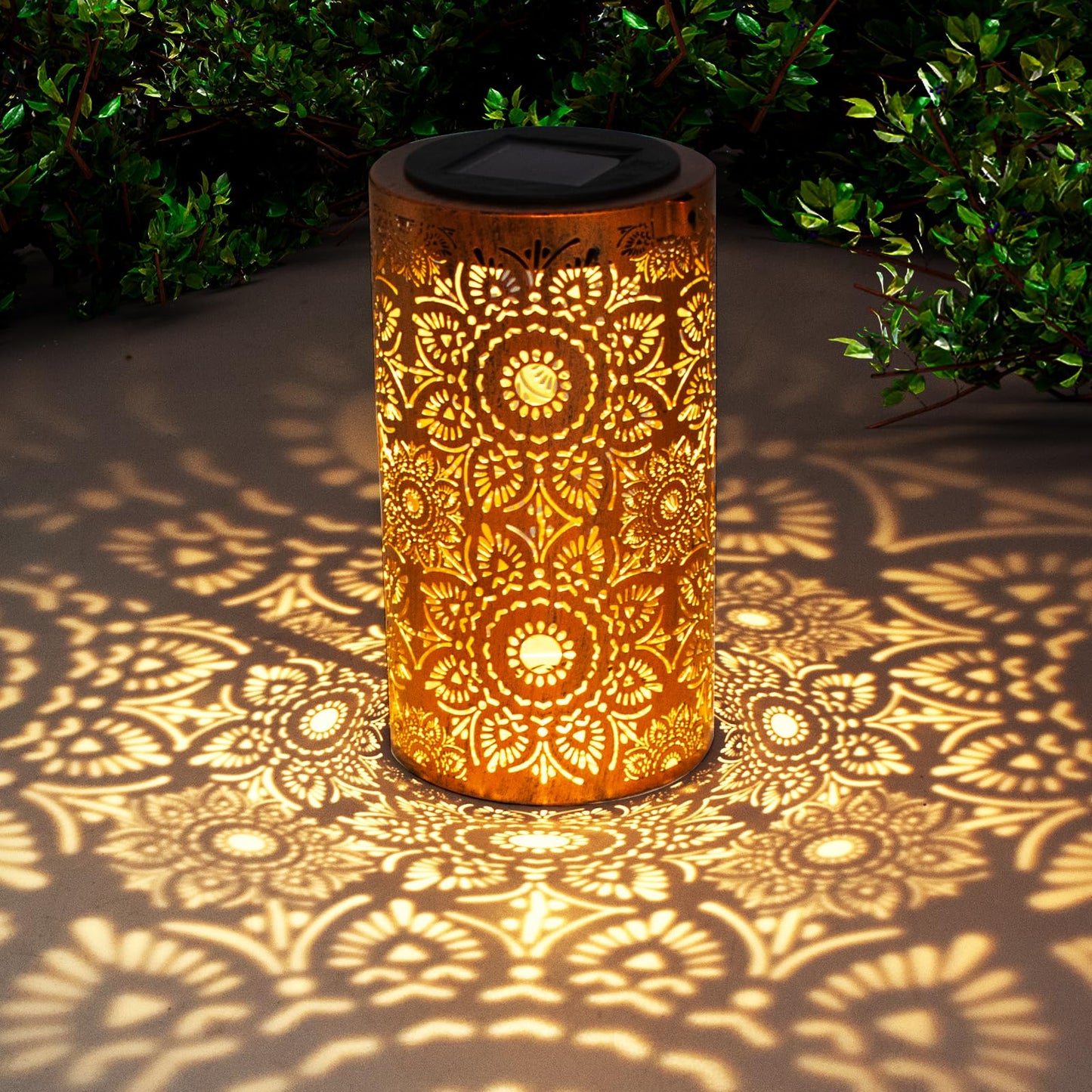 DIBIEECN Mothers Day Gifts for Mom, Birthday Gifts Grandma Ladies Solar Lanterns Outdoor Hanging Hollowed-Out Metal Waterproof LED Garden Decor Outside for Patio Yard Porch, Sunflower, 1 Pack