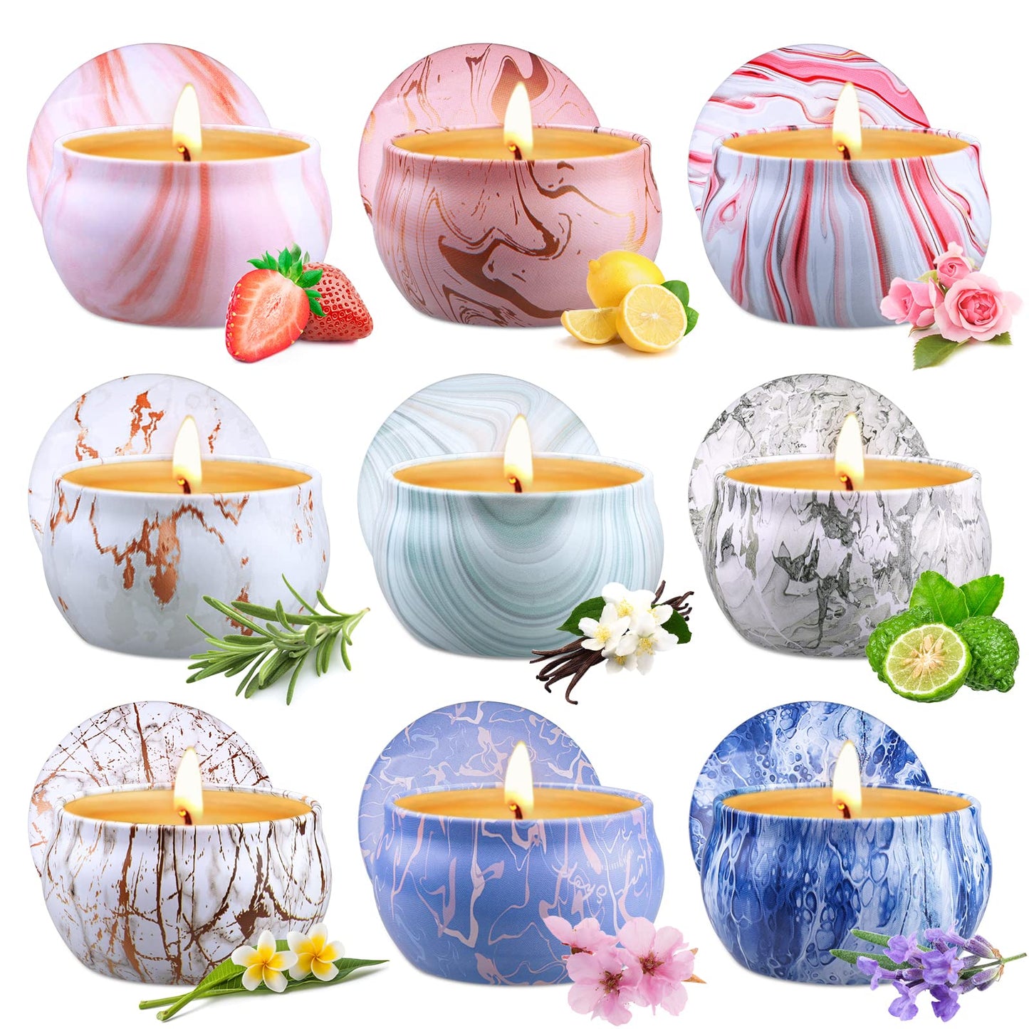 Scented Candles Gifts for Women, 2.5oz Aromatherapy Candles for Home Scented, Long Lasting Soy Wax Candle Sets for Women Gift,Small Candles for Gifts Bath Yoga Spa Birthday Gift