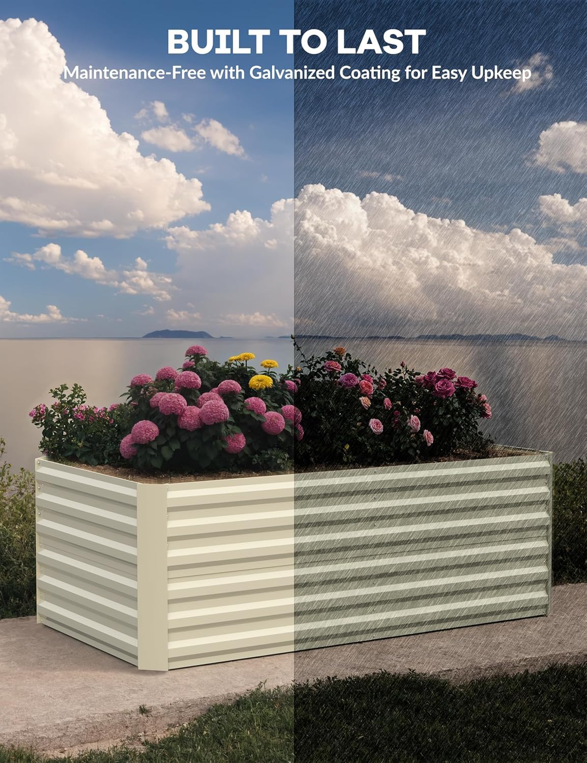 Garvee 2PCS 8x4x2ft Galvanized Raised Garden Bed Outdoor,Rust-Resistant Raised Garden Beds for Gardening, Easy Assembly Outdoor Garden Box & Planters