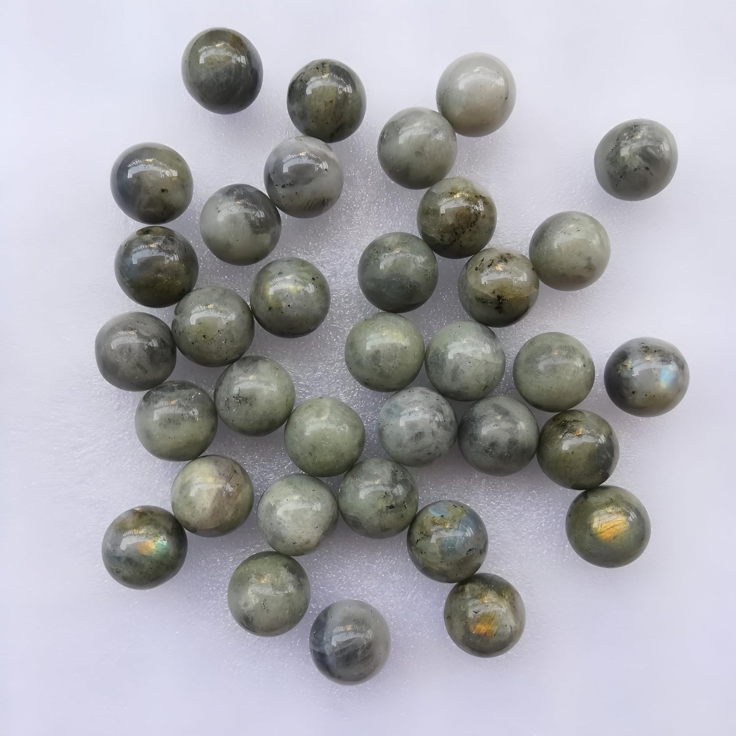 Sunshcat Natural Moonstone 0.78 Inchs Crystals and Healing Stone Ball Set,Home Desktop Feng Shui Array Decoration(7 Pieces) ﻿