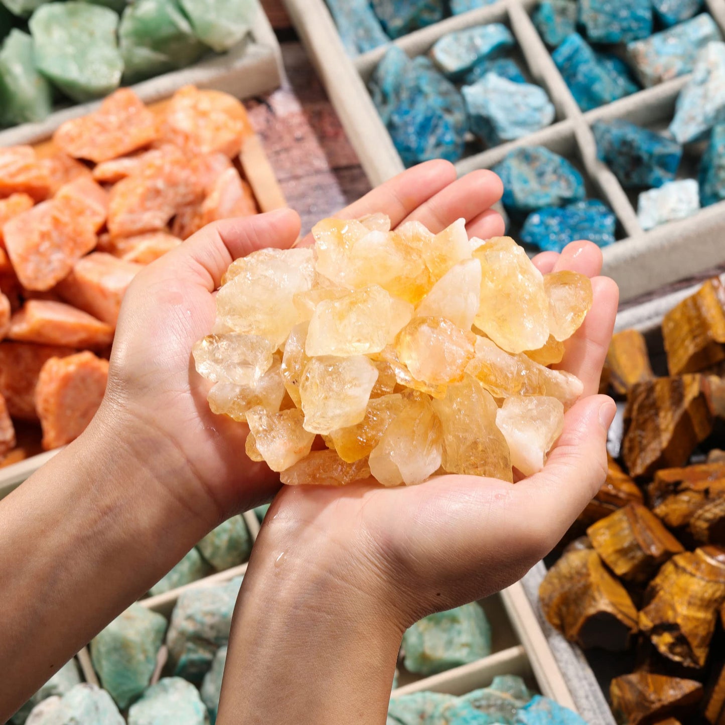 Top Plaza Bulk Citrine Crystals Healing Crystals Rough Stones - Large 1" Natural Raw Stones Crystal for Reiki Healing, Wicca, witchcraft, Tumbling, Cabbing, Fountain Rocks, Decoration, Polishing 0.5lb