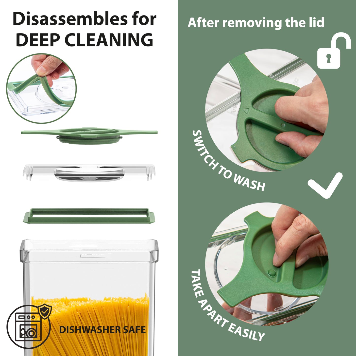 Prestoor 4-Pack Small Pantry Containers, 0.8 QT/0.76 L Clear SAN Food Storage Canisters with Twist-Lock Lids, Stackable for Sugar, Tea Bags, Seasoning, Nuts, Snacks(Sand)