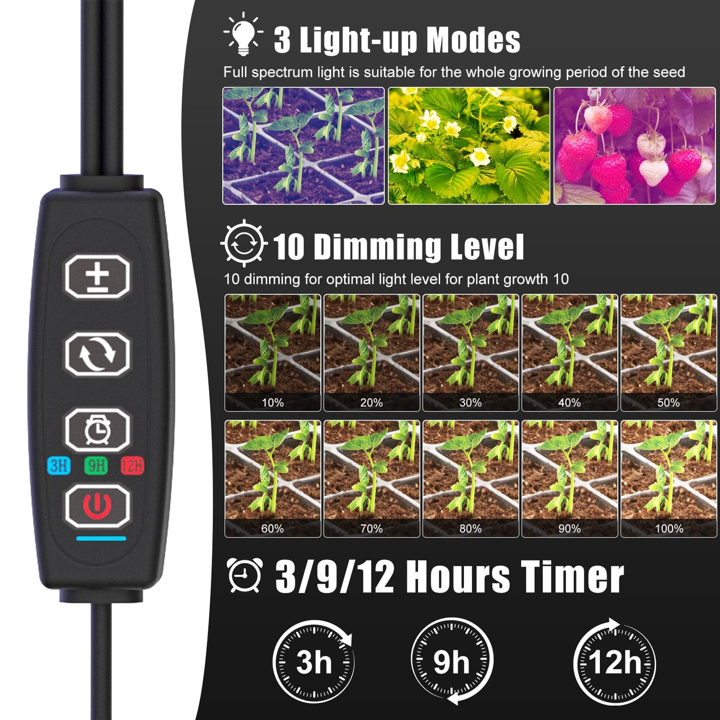 Gaprass 60 Cell Self-Watering Seed Starter Tray with Grow Light and Heat Mat,Seed Starter Kit,Humidity Domes,Auto Timer,Flexible Brightness Seedling Starter Trays for Seed Starting & Seeds Growing