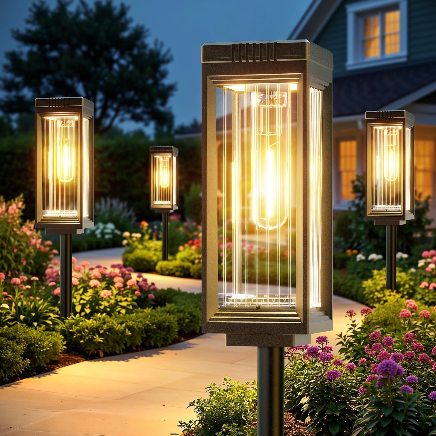 ELECLINK Solar Pathway Lights Outdoor, 8 Pack Upgraded Solar Lights Outdoor Waterproof, Bright Up to 15 Hrs Auto On/Off Garden Light for Yard Patio Lawn Path Walkway Driveway Outside Decor
