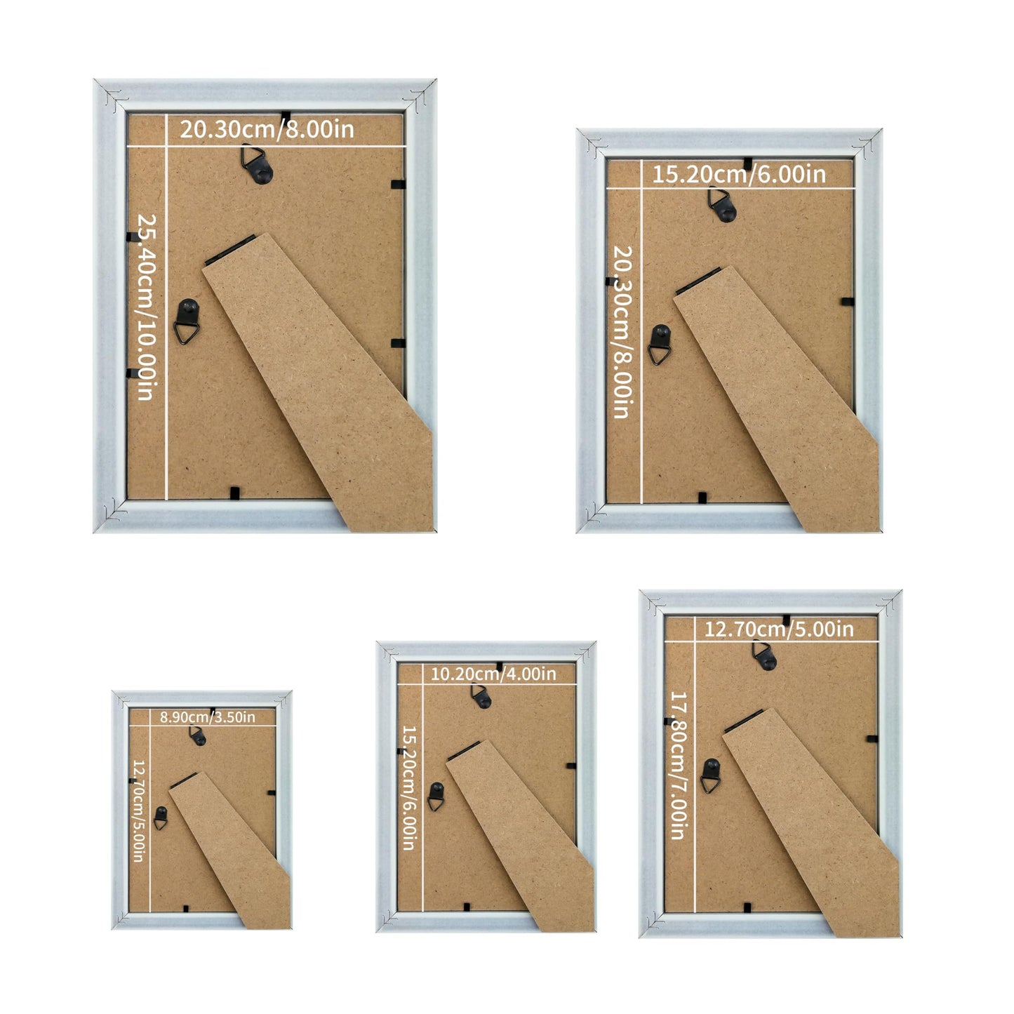 Modern Photo Frame for Wall & Desk Display, Durable Frame for Family Photos, Decorative Picture Frame Set for Home & Office, Easy to Use(Silver 3.5x5in)