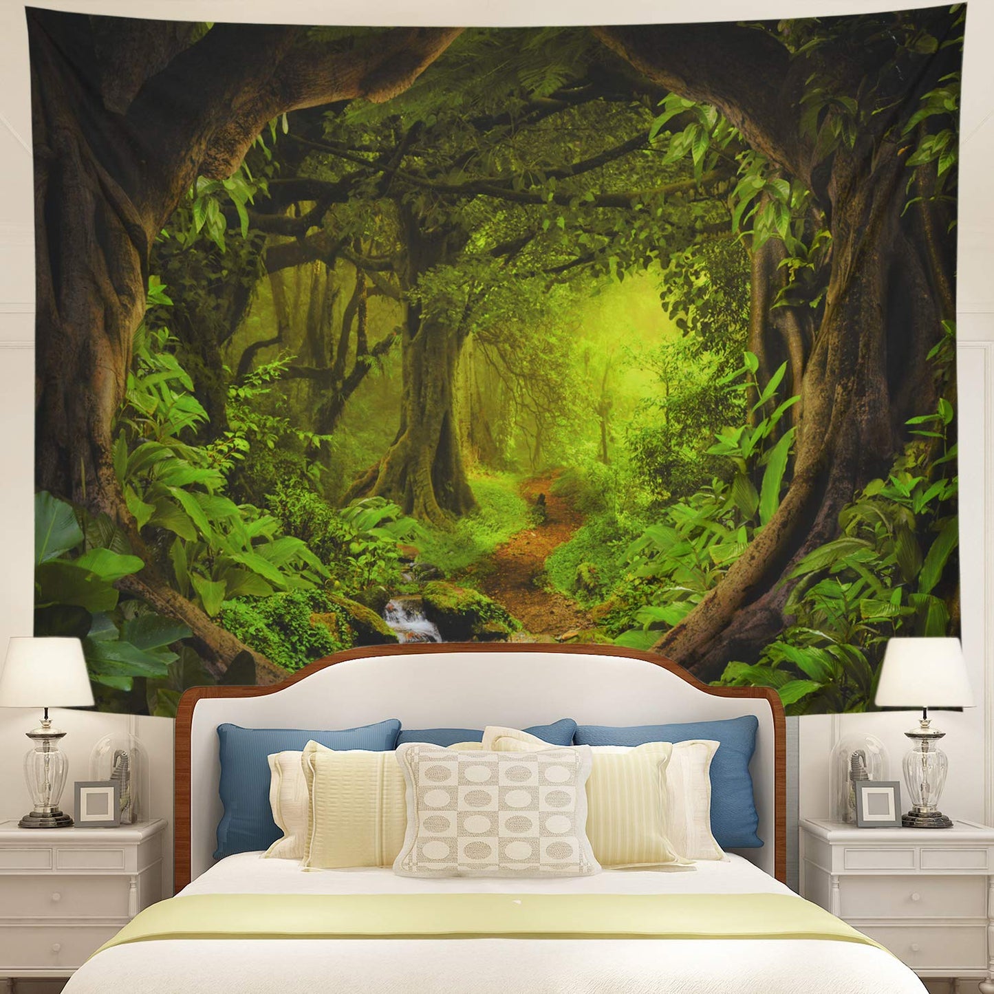 Misty Forest Tapestry Tree of Life Tapestries Fantasy Nature Landscape Wall Decor Rainforest Jungle Forest Tapestry Wall Haning for Bedroom Living Room