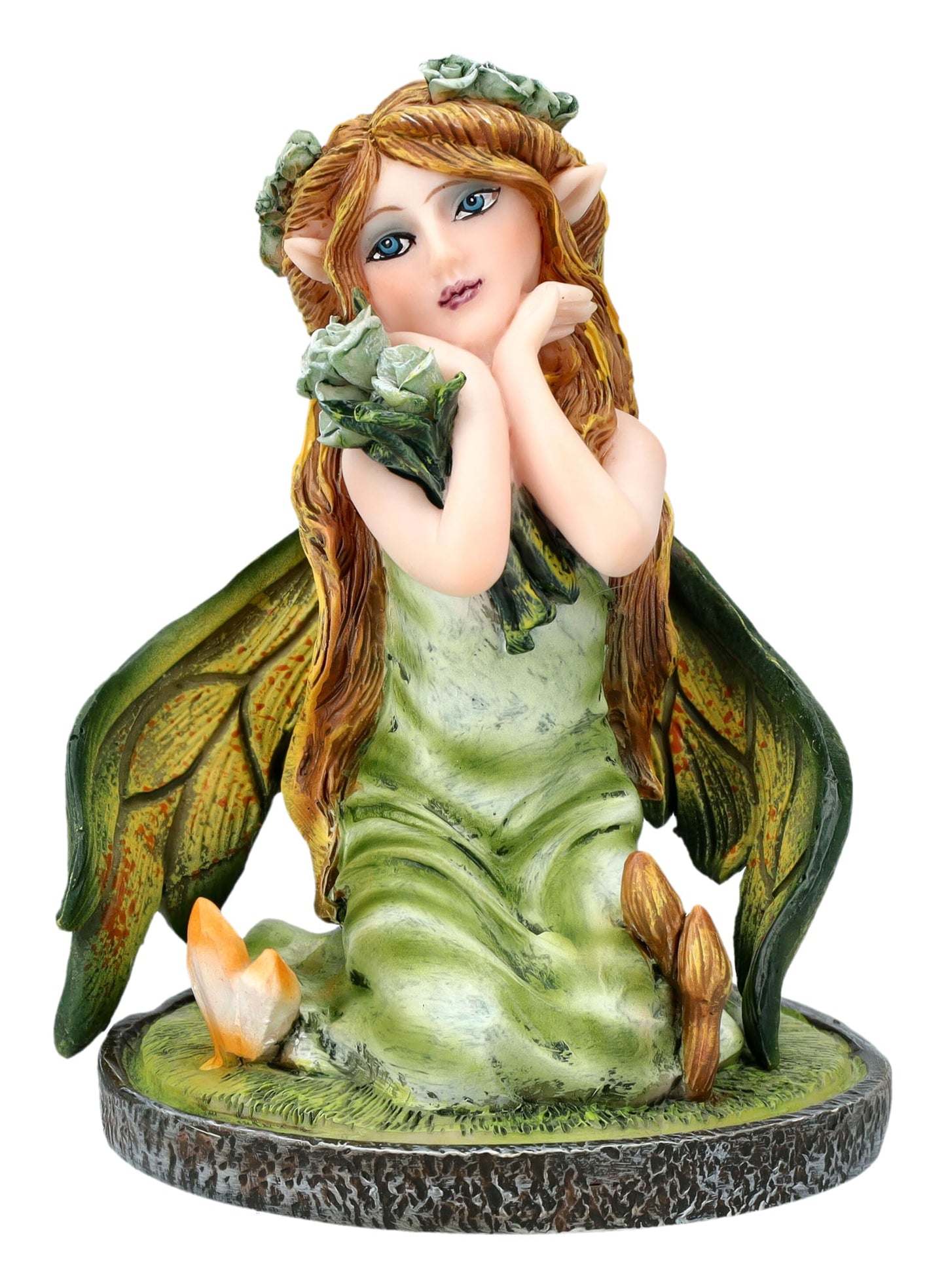 Pacific Giftware 3" Nature Fairy Figurine with Floral Accents and Leaf Wings Small Fairy Statue Perfect for Tabletop Home and Garden Decor