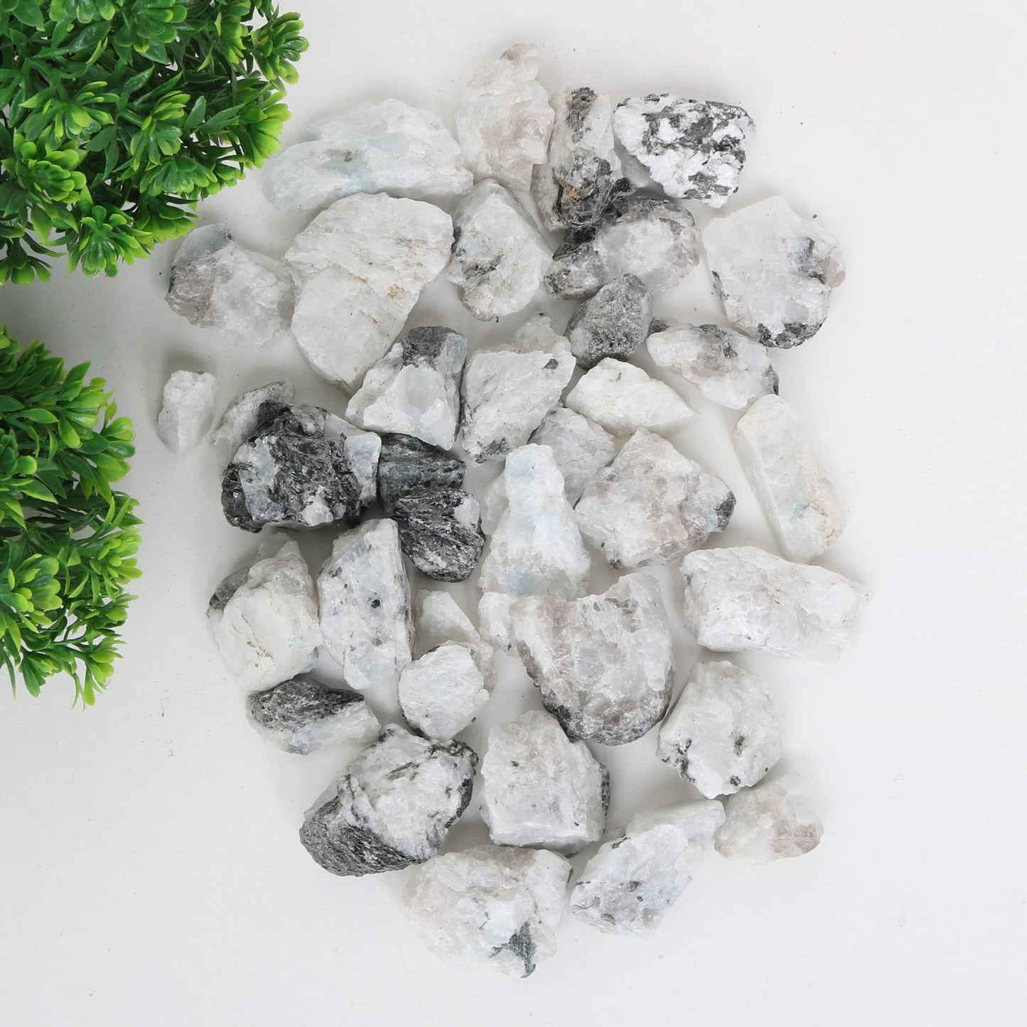 REAL-GEMS Natural Raw Healing Crystals Rough Stones for Tumbling, Cabbing, Polishing, Wire Wrapping, Wicca & Reiki Crystal Healing, Mix Gemstones,7 Chakra (Moonstone)