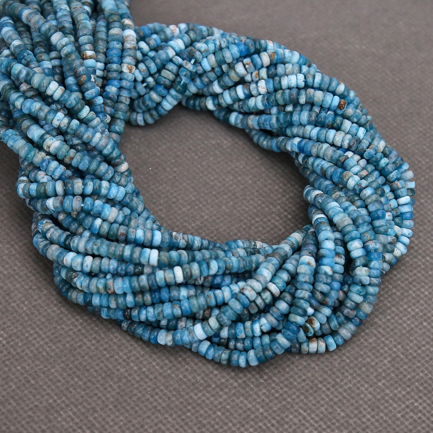 BONNY BOXX 1 Strand (150PCs) Natural 2 * 4mm Apatite Rondelle Beads, Natural Abacus Disk Stone Beads Loose Spacer Gemstone for DIY Bracelet Necklace Jewelry Making