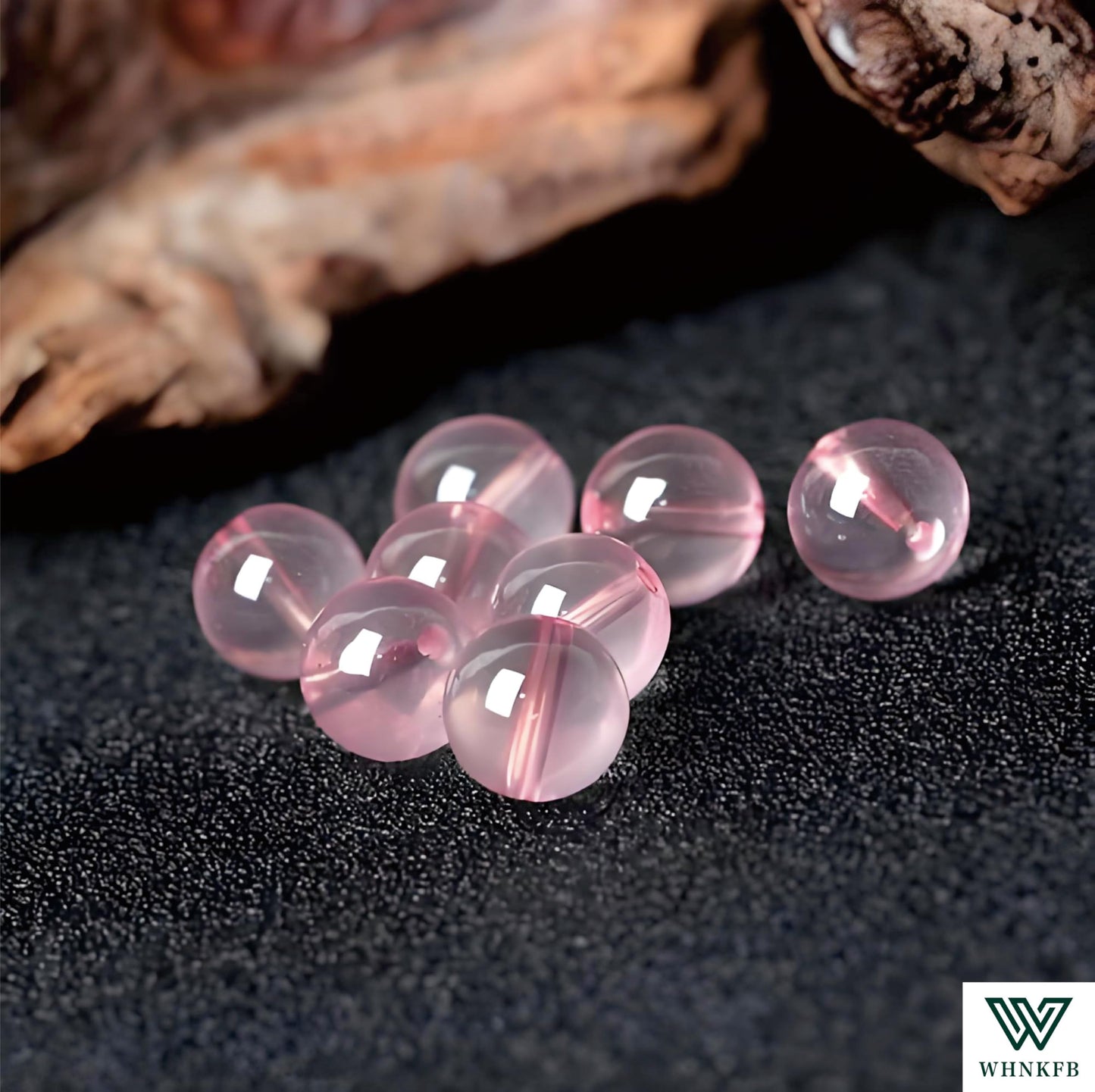 WHNKFB 10mm 50PCS Natural Ice Rose Quartz Round Beads, High Clarity Loose Pink Crystal Beads for Jewelry Making Craft - 4mm 6mm 8mm 10mm Options with Free Elastic Cord