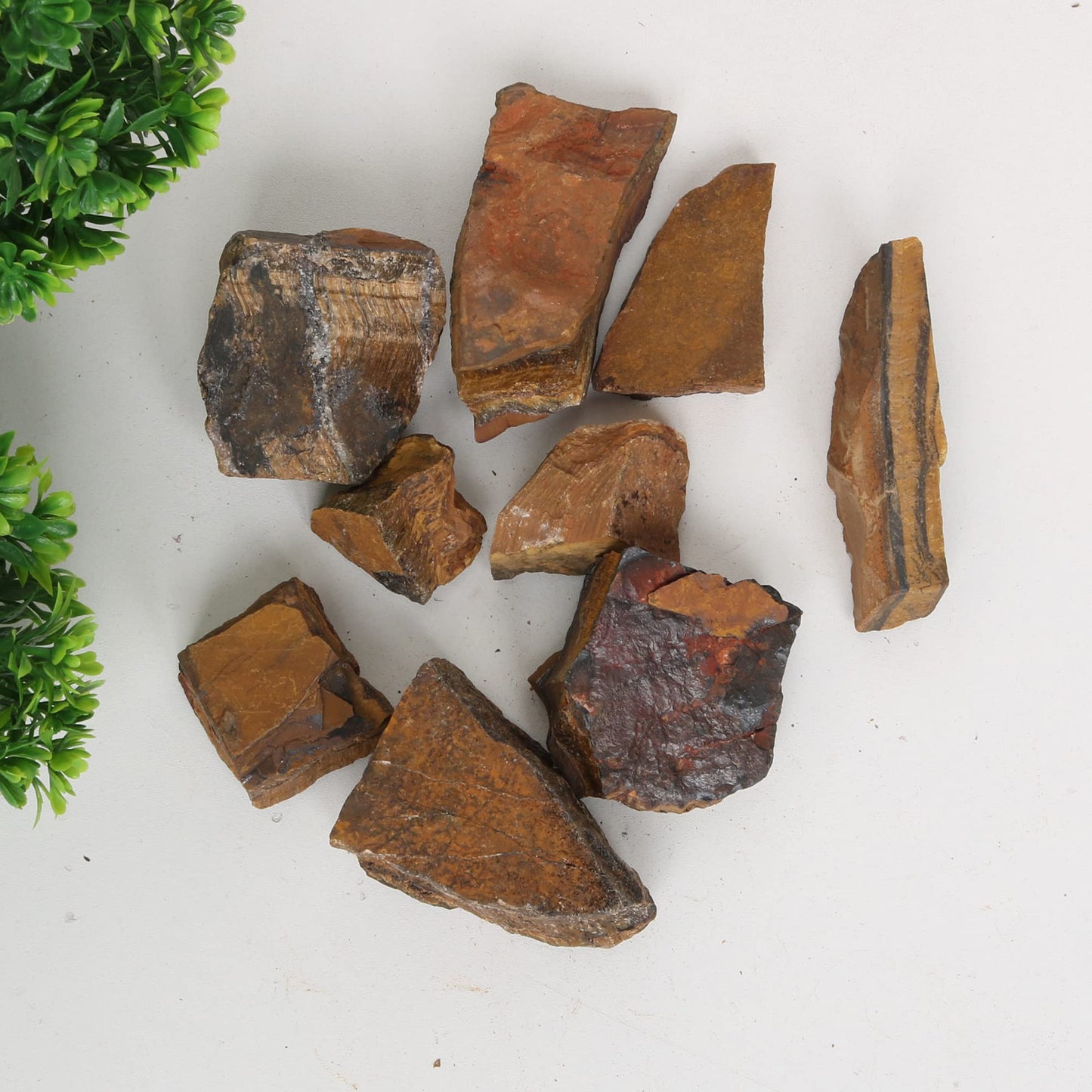 REAL-GEMS Natural Raw Healing Crystals Rough Stones for Tumbling, Cabbing, Polishing, Wire Wrapping, Wicca & Reiki Crystal Healing, Mix Gemstones,7 Chakra (Brown Tiger Eye)